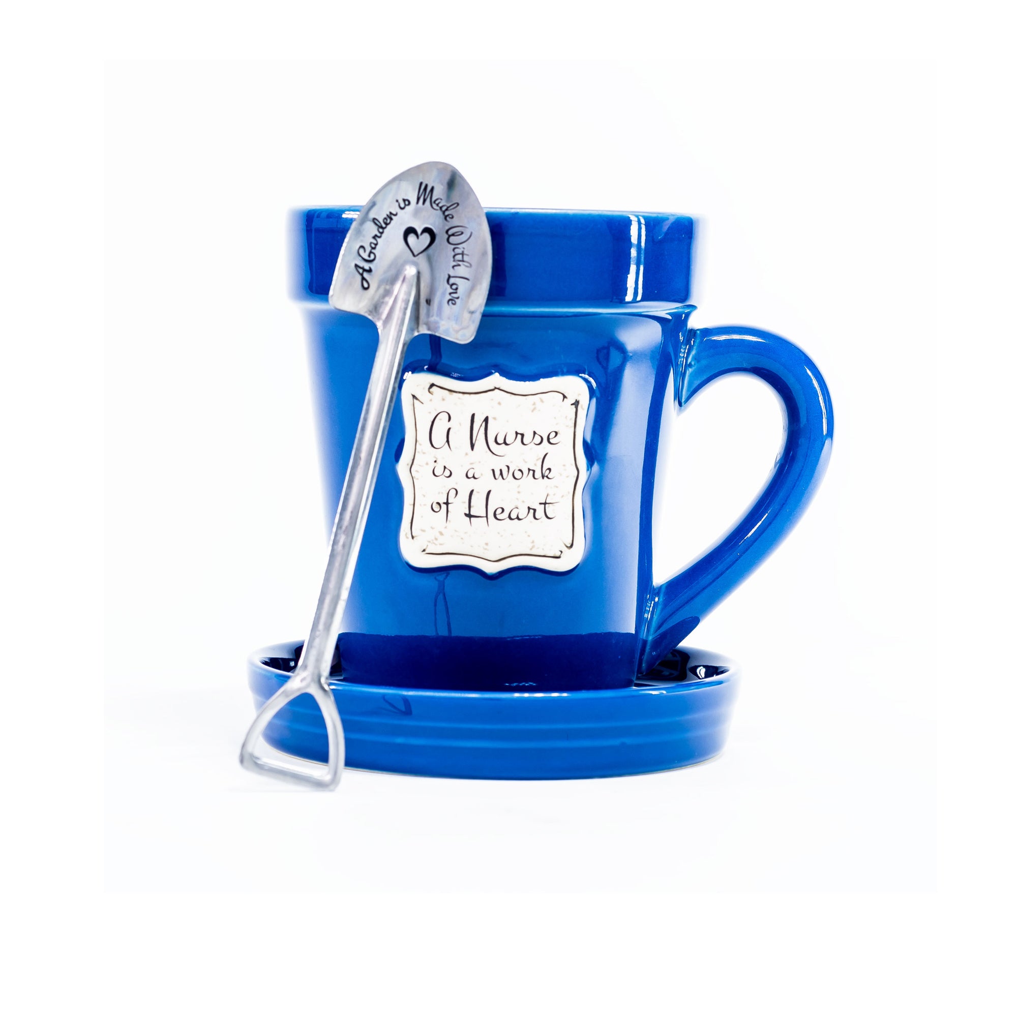 Blue Flower Pot Mug: - Nurse