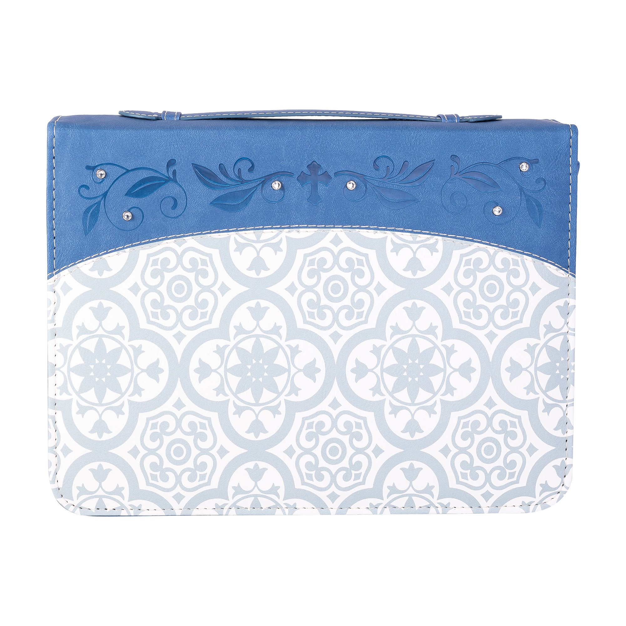 Divine Details: Bible Cover - Blue Tile w/Gem