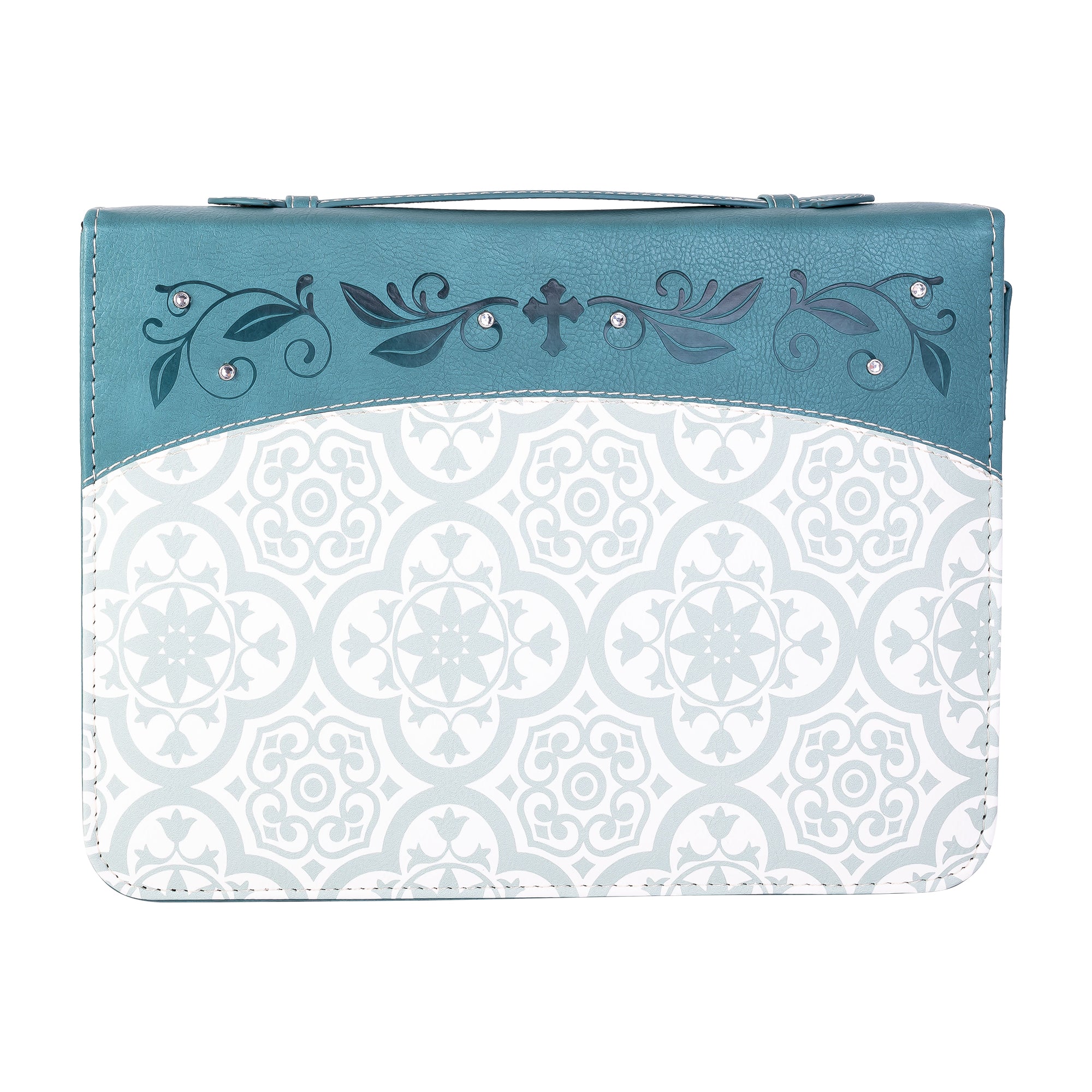 Divine Details: Bible Cover - Teal Tile w/Gem