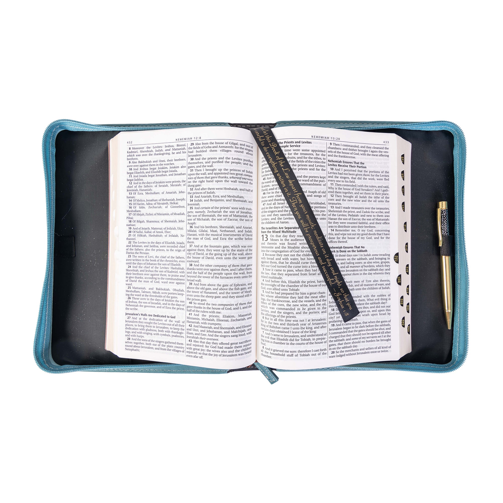 Divine Details: Bible Cover - Teal Tile w/Gem