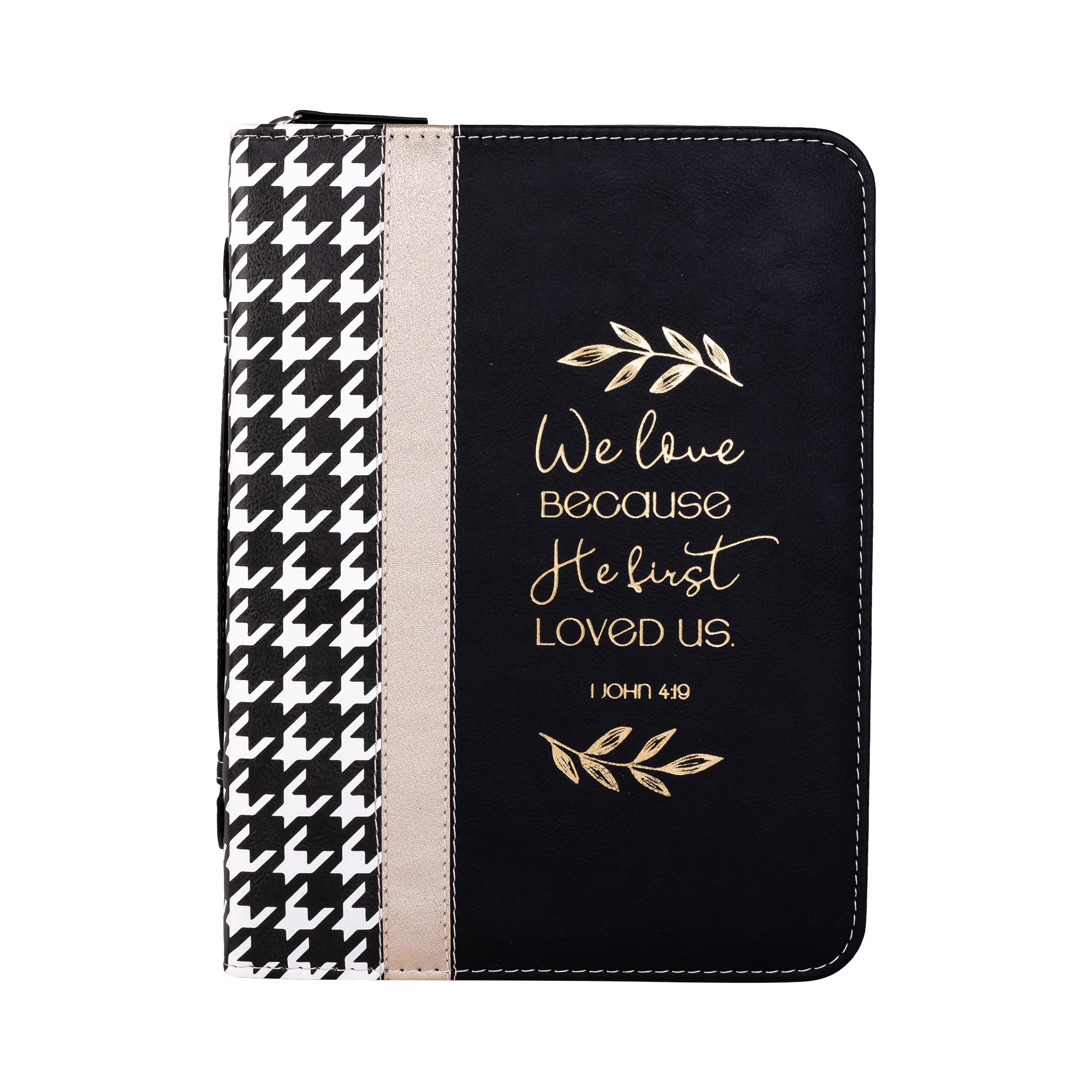 Divine Details: Bible Cover - Houndstooth w/Gold