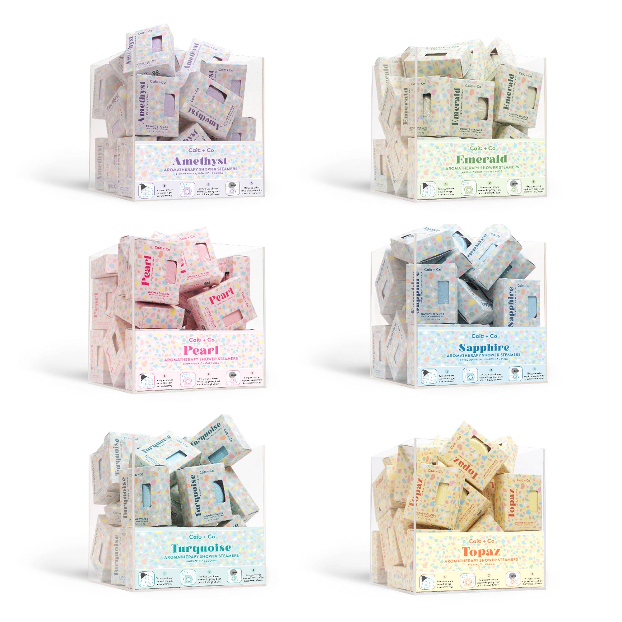 Gem Collection Shower Steamer Display Combo Pack