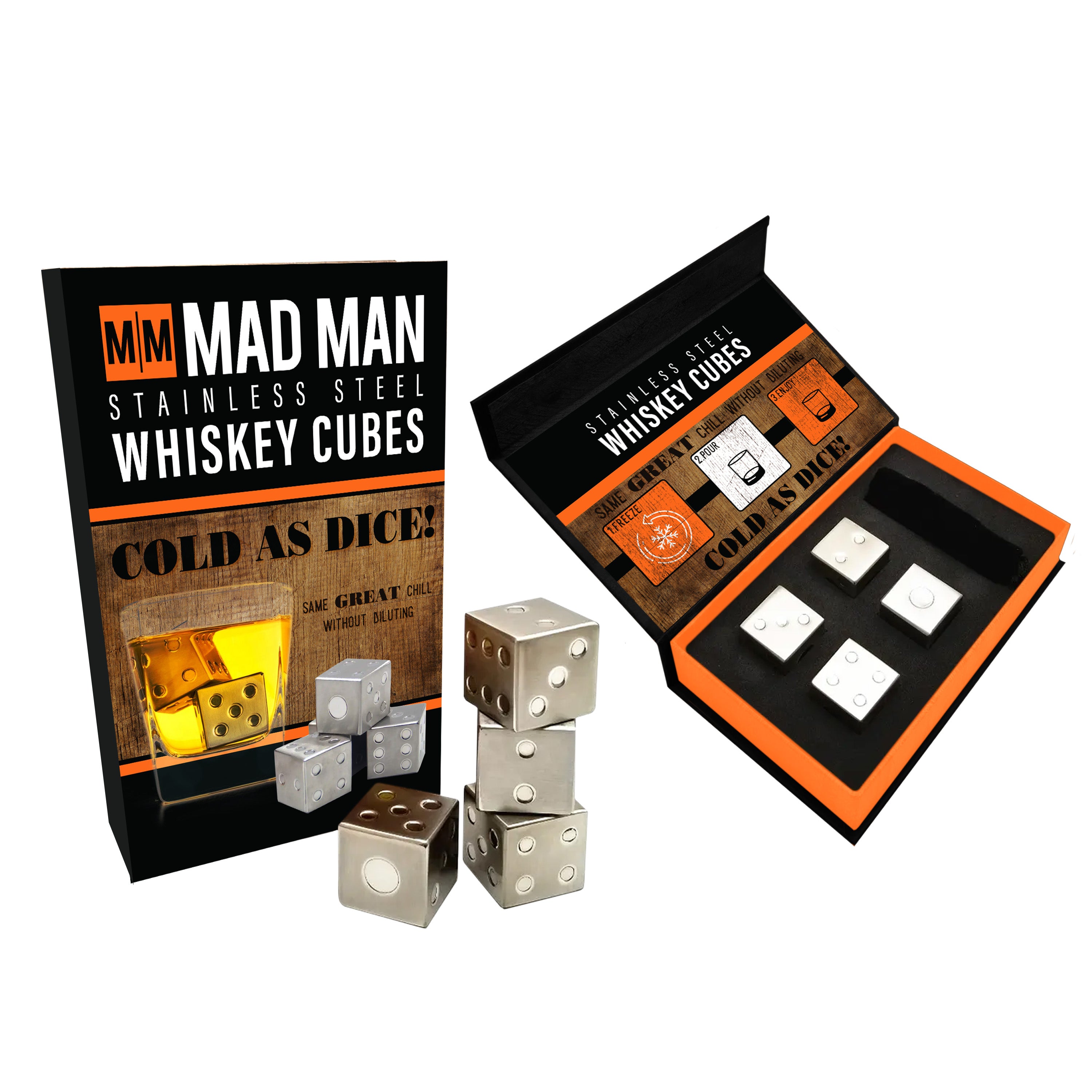 Cold as Dice! Whiskey Cubes