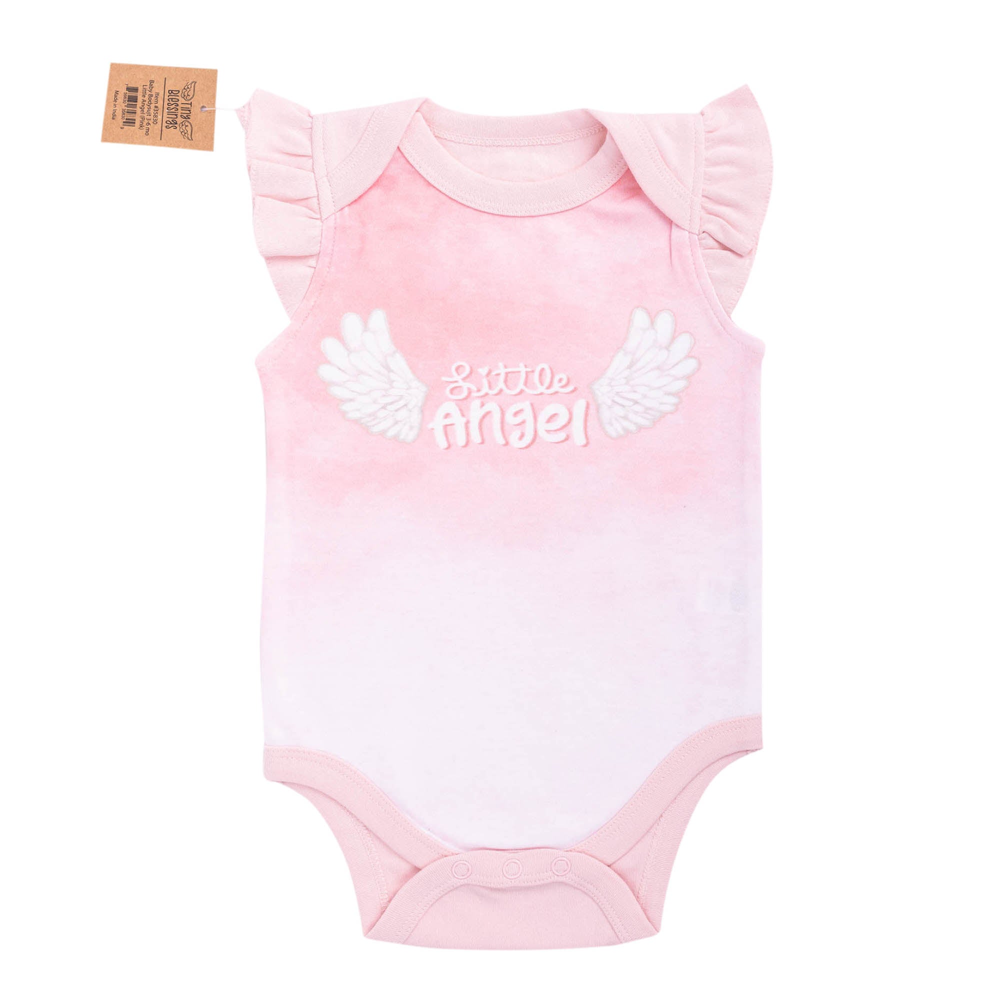 Bodysuit: Little Angel (Pink),3-6 mo.