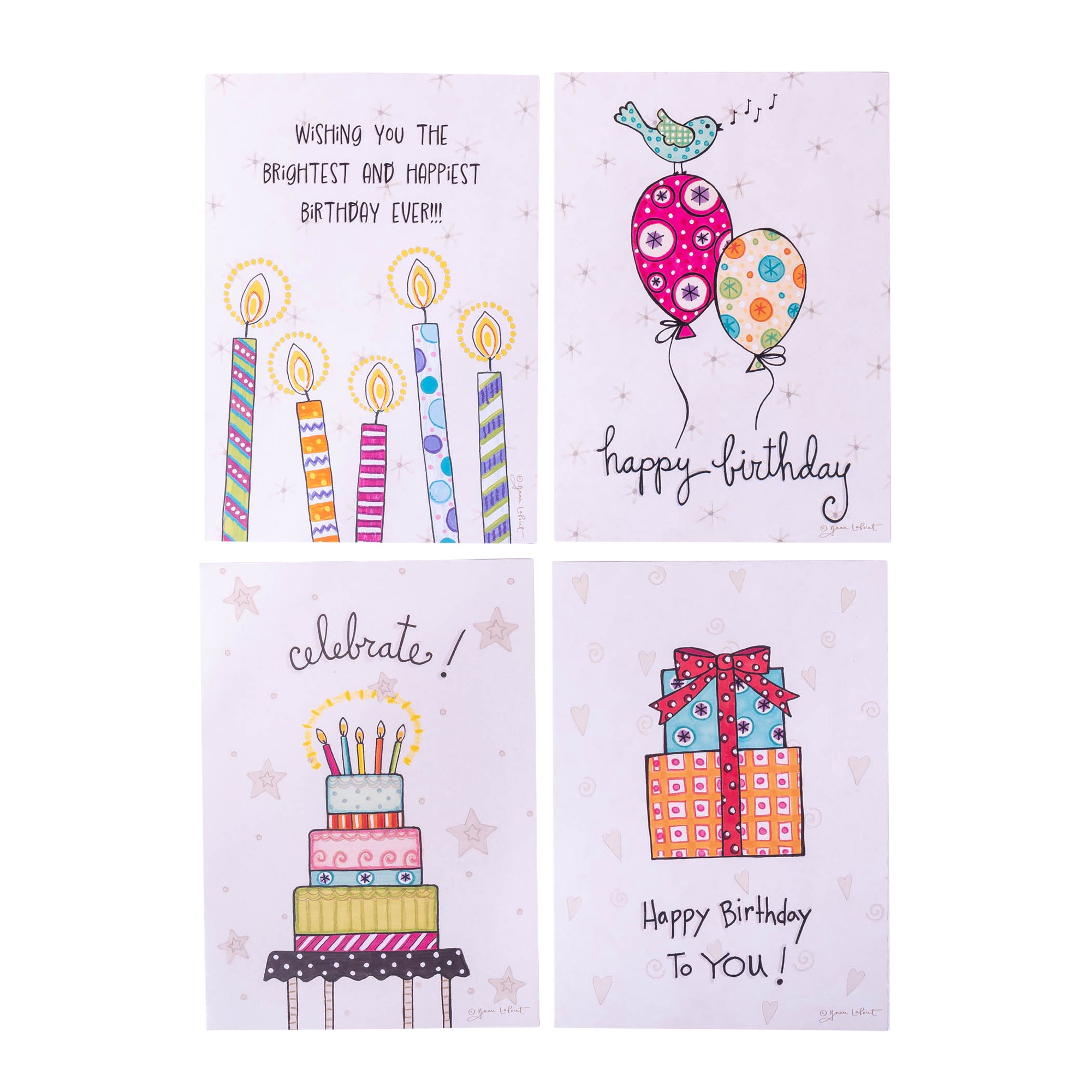 Boxed Greeting Cards: 12CT Birthday for Her - Whimsical Illustration