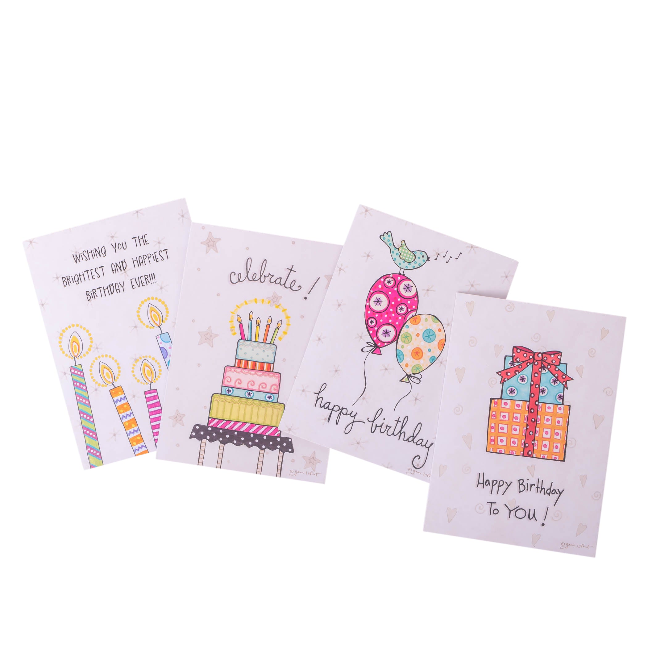 Boxed Greeting Cards: 12CT Birthday for Her - Whimsical Illustration