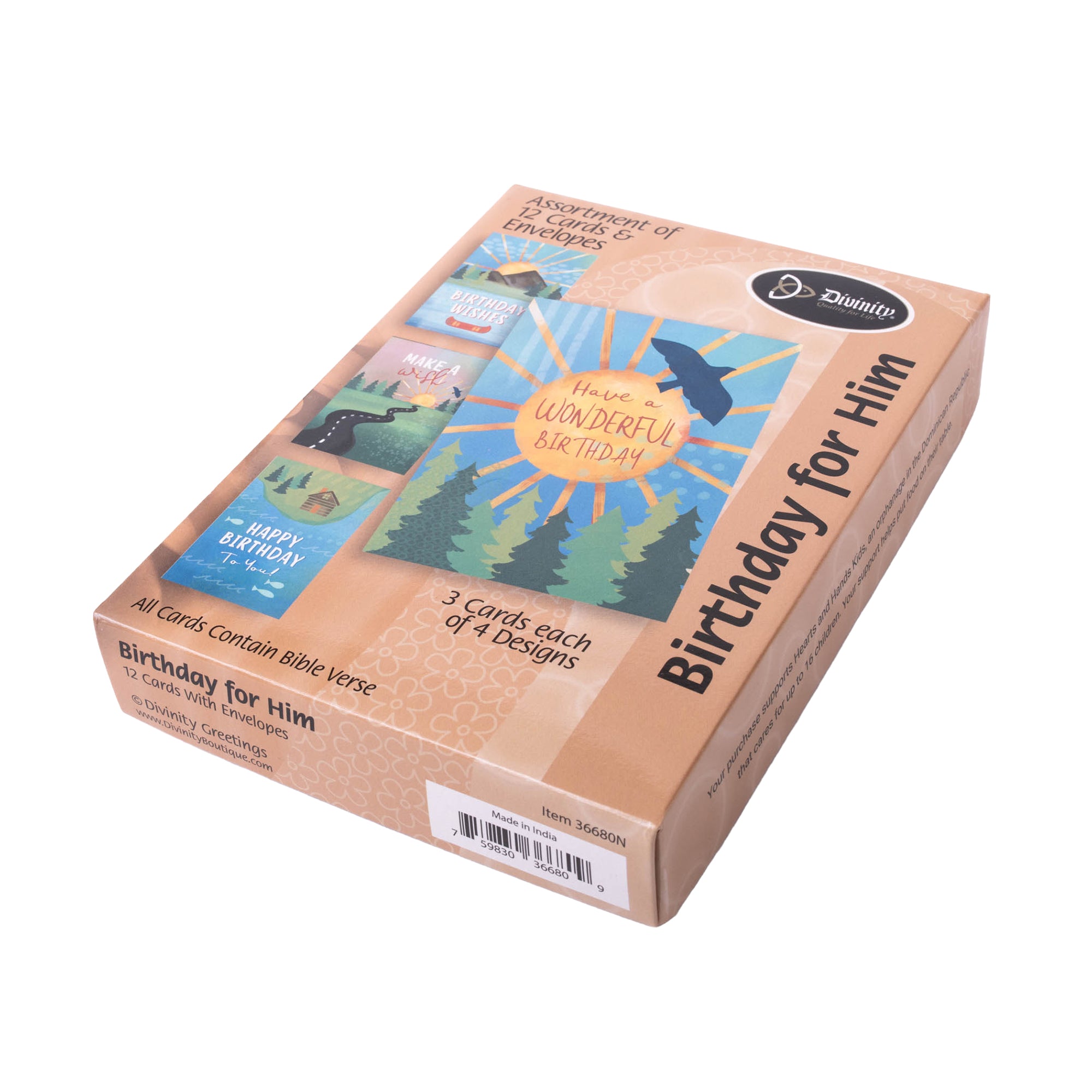 Boxed Greeting Cards: 12CT Birthday for Him - The Outdoors