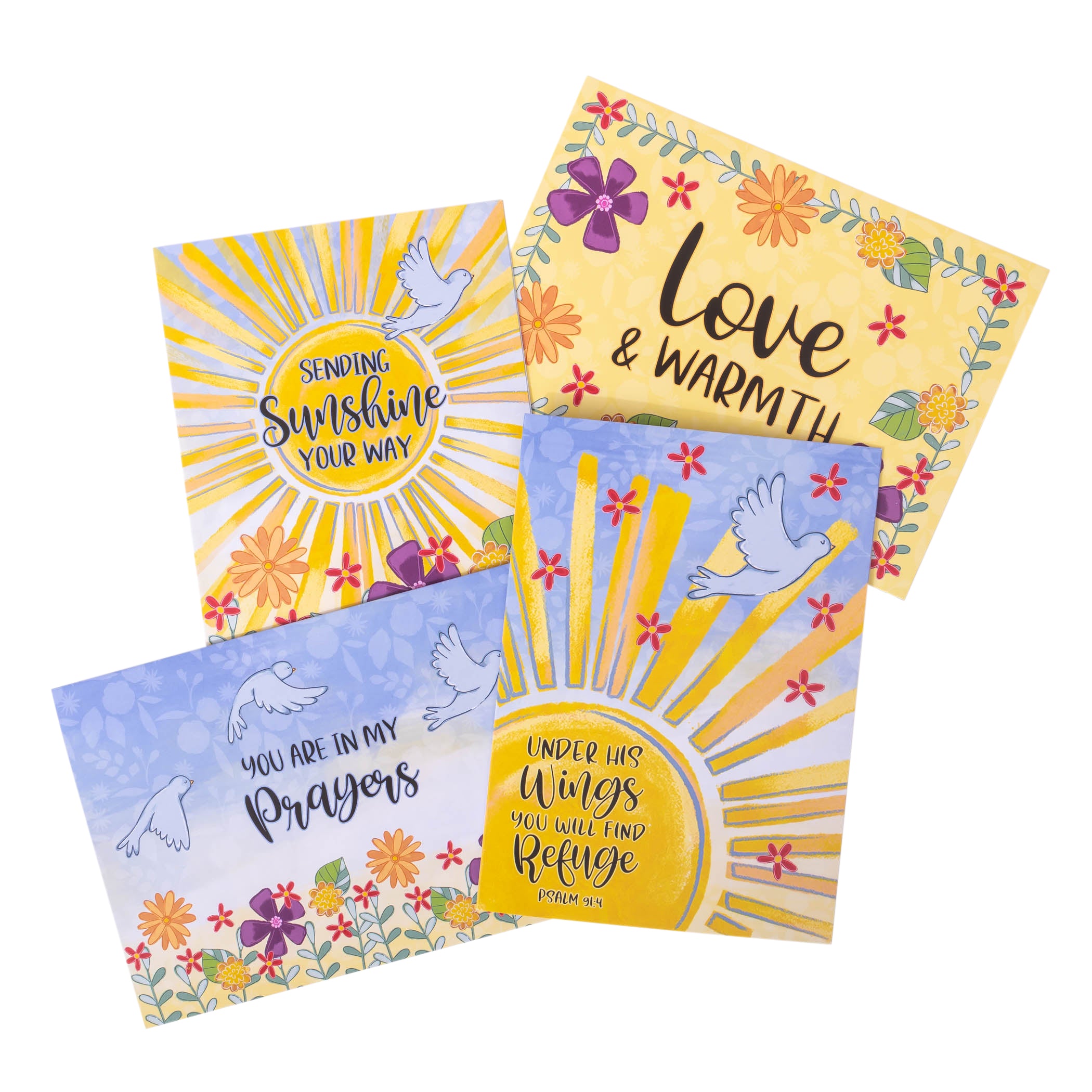 Boxed Greeting Cards: 12CT Get Well - Sunshine and Flowers