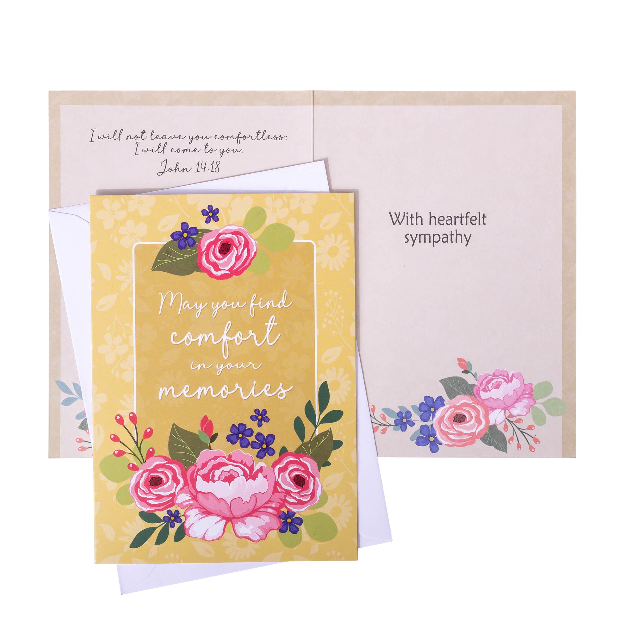 Boxed Greeting Cards: 12CT Sympathy - Peach Flowers