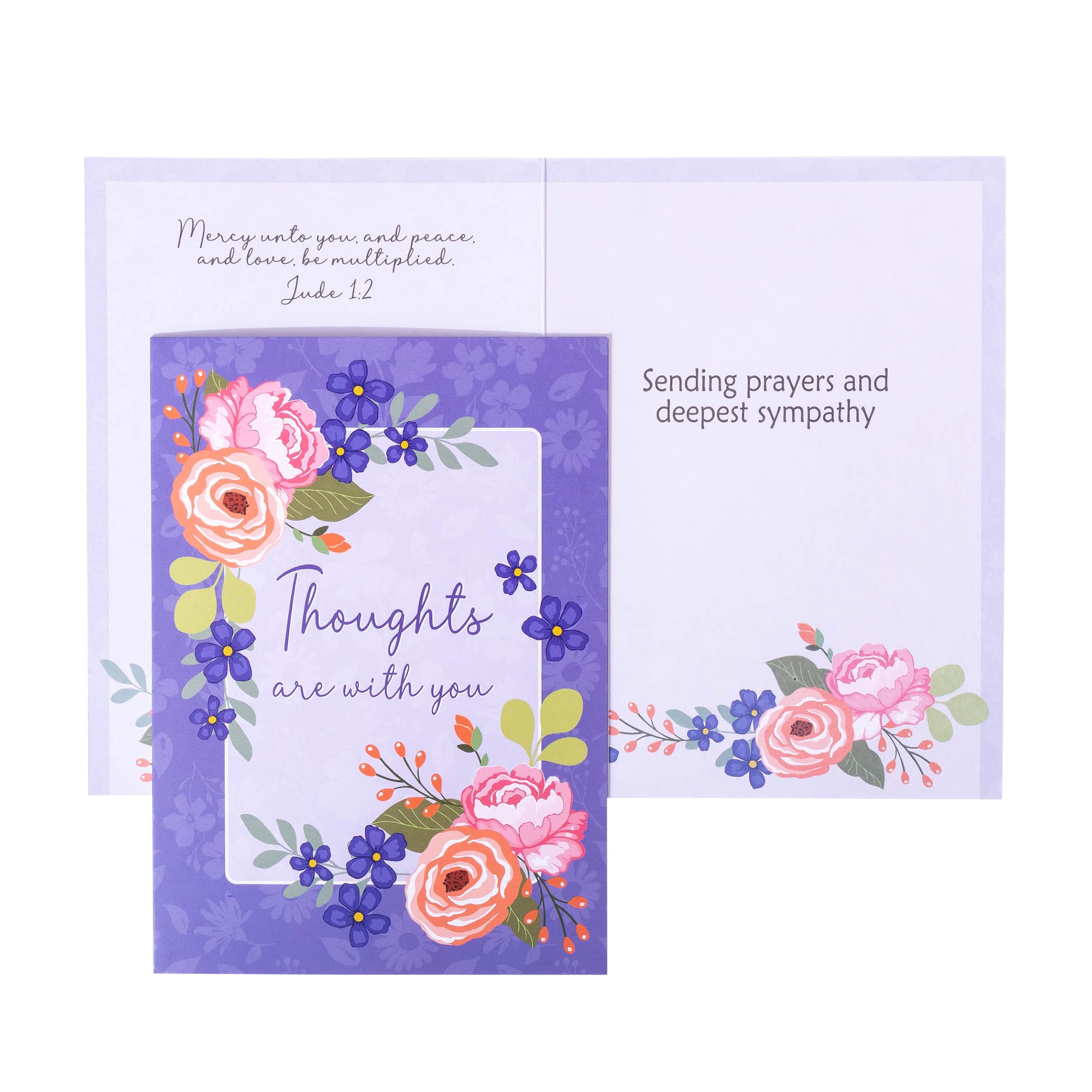 Boxed Greeting Cards: 12CT Sympathy - Peach Flowers