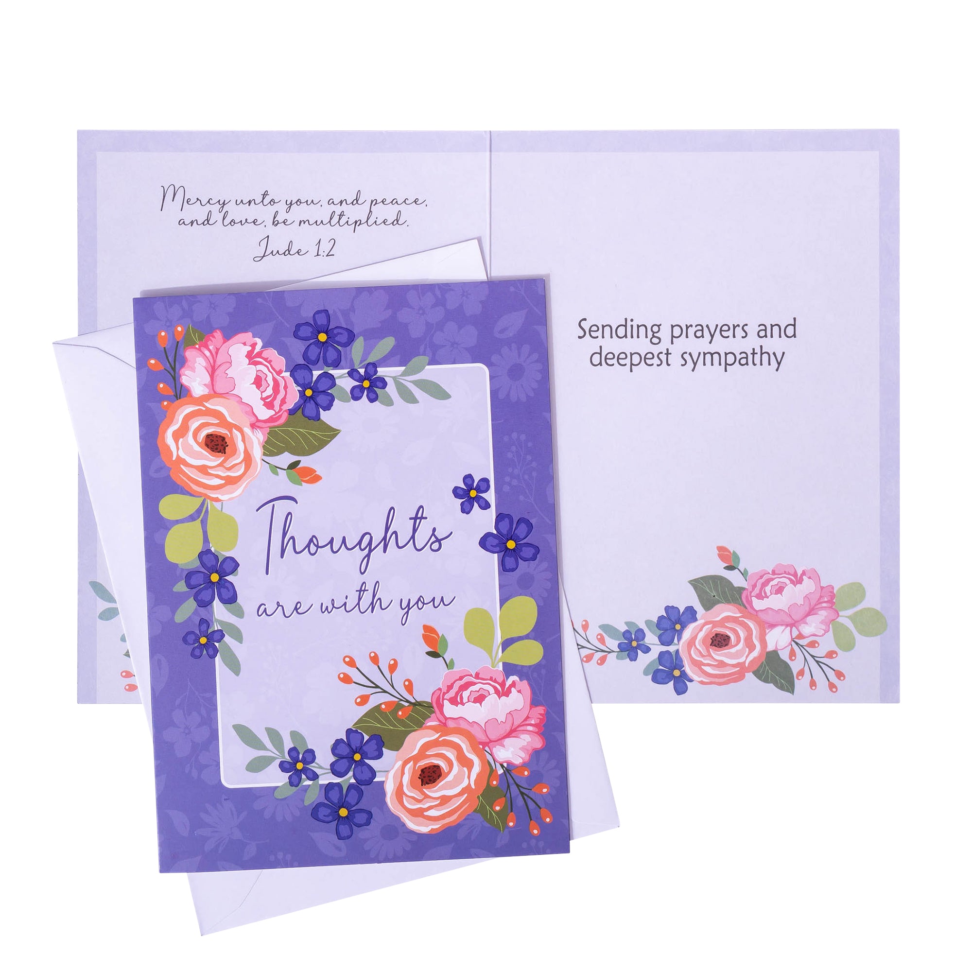 Boxed Greeting Cards: 12CT Sympathy - Peach Flowers