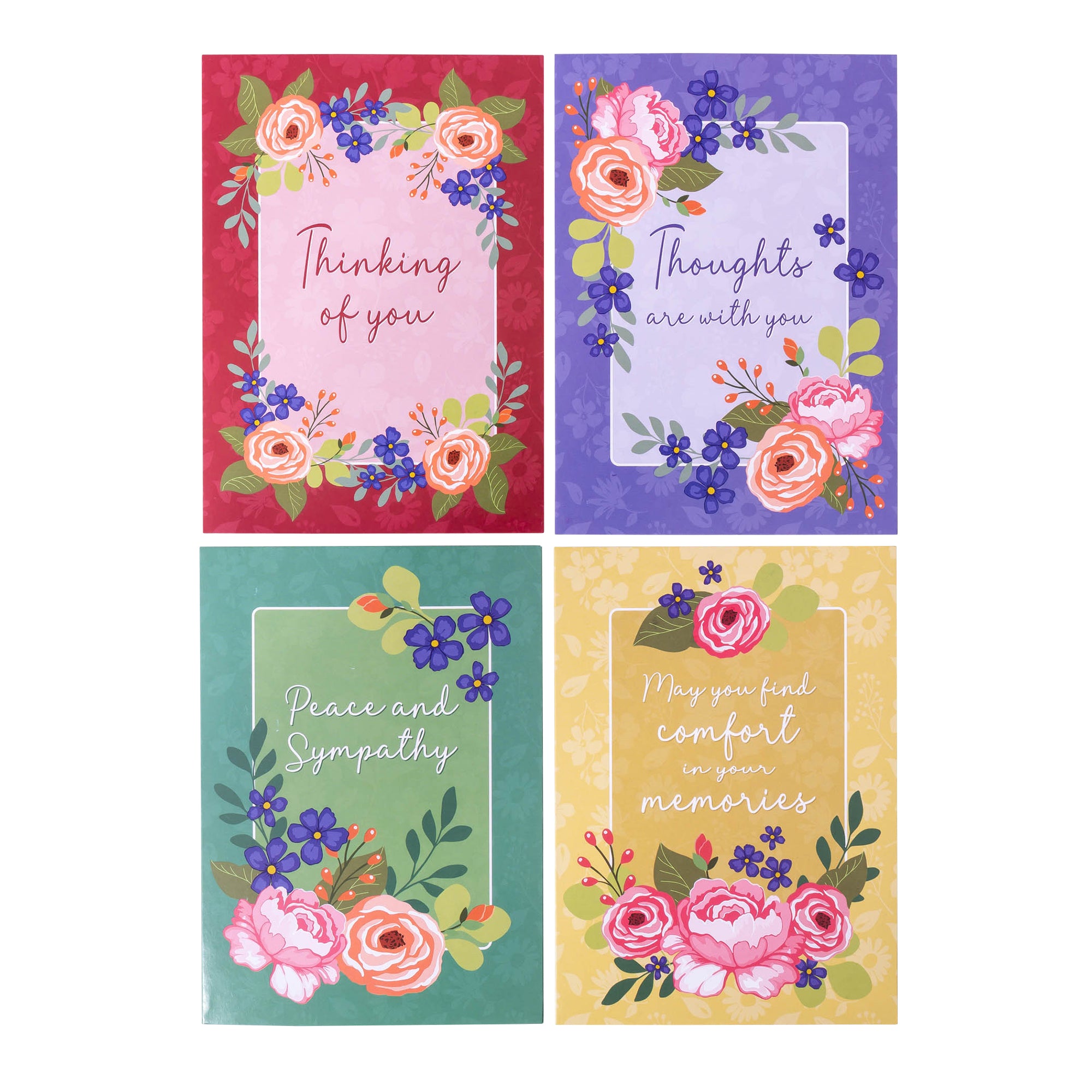 Boxed Greeting Cards: 12CT Sympathy - Peach Flowers
