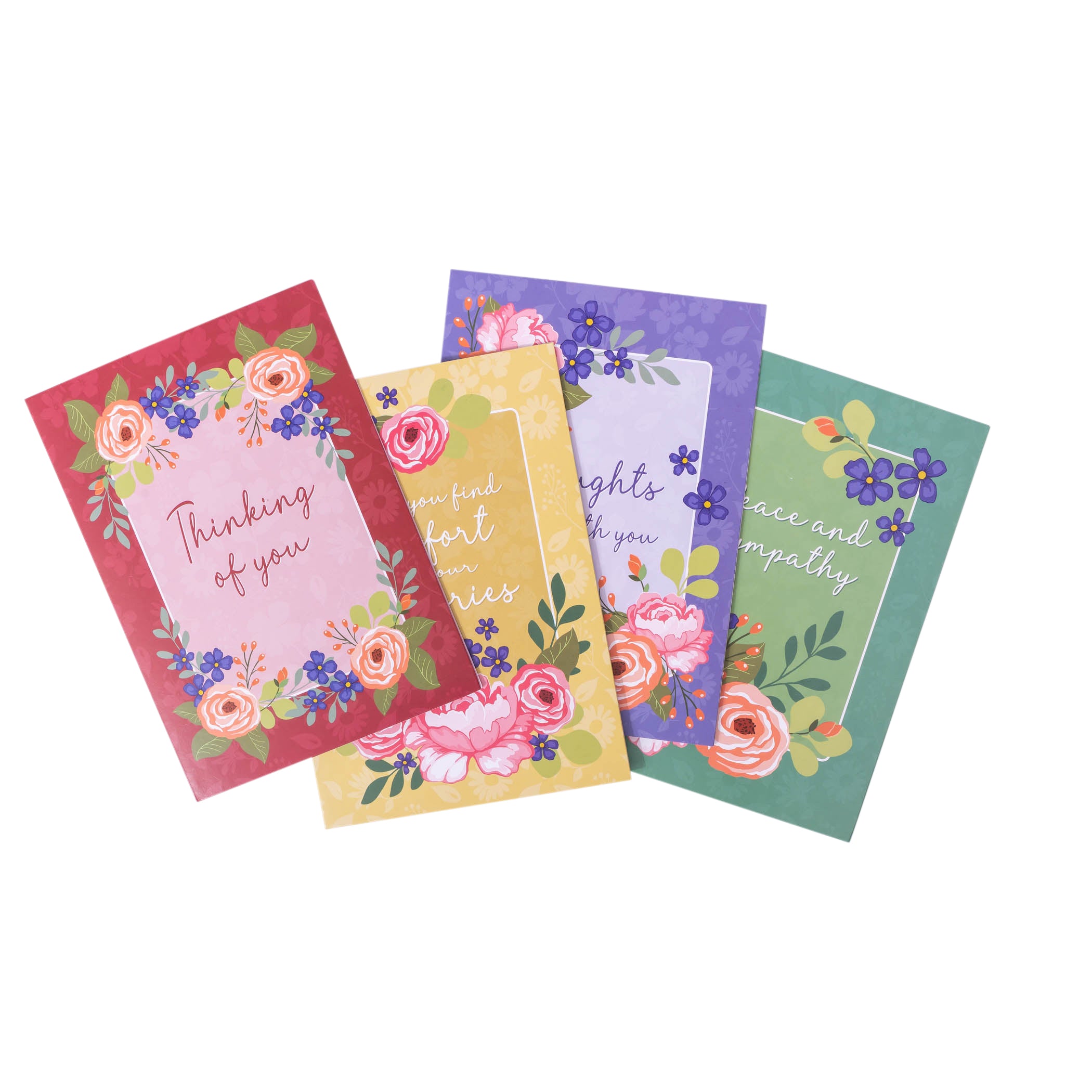 Boxed Greeting Cards: 12CT Sympathy - Peach Flowers