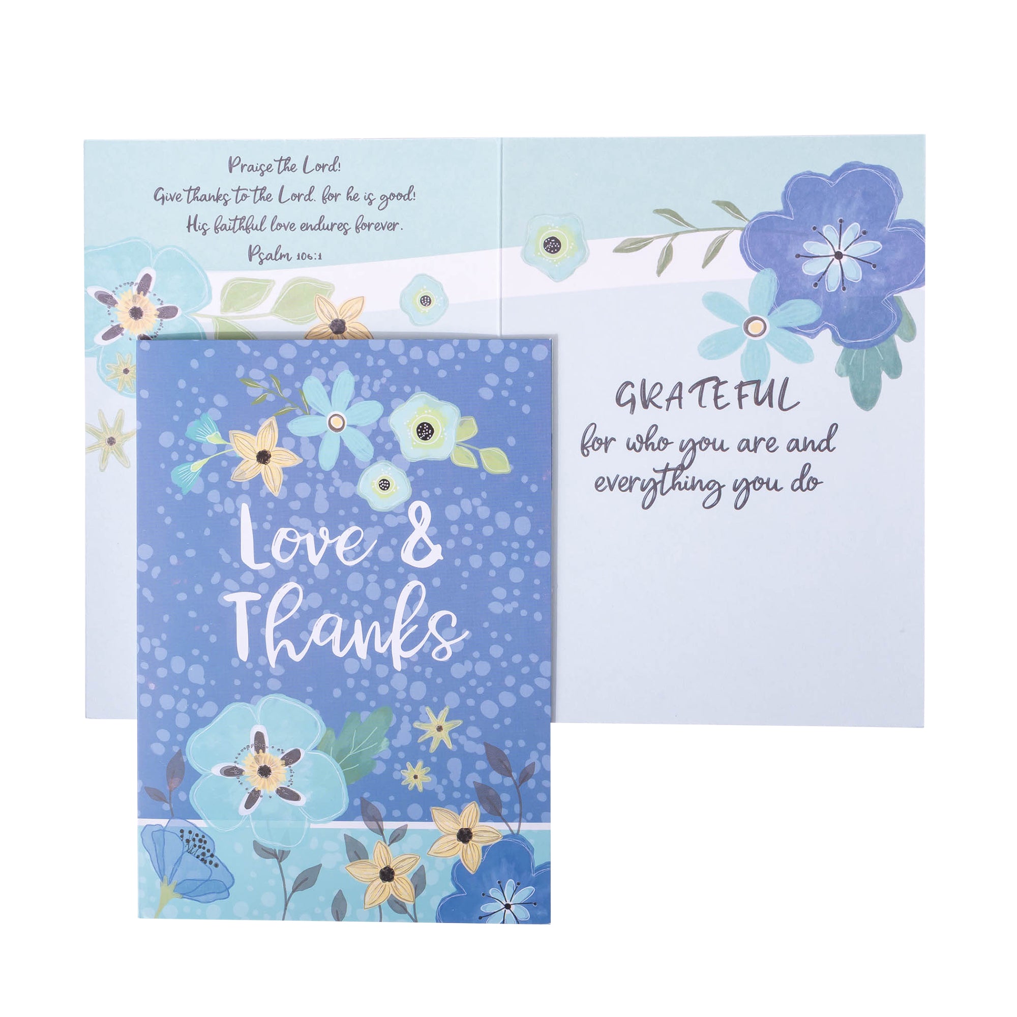 Boxed Greeting Cards: 12CT Thank You - Blue and Teal Floral