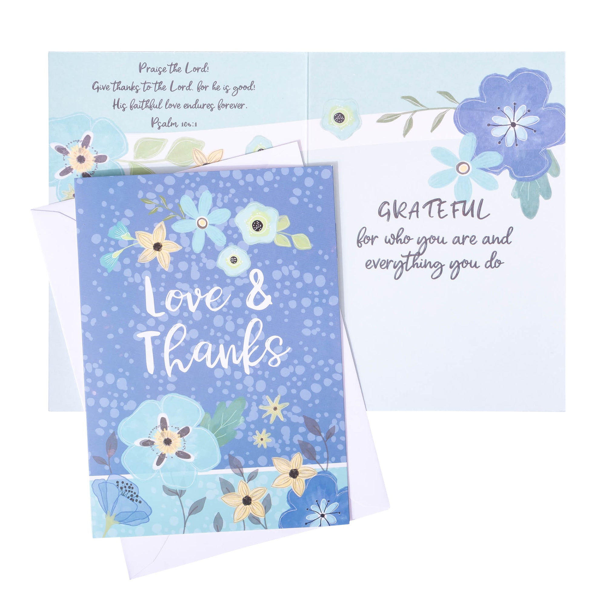 Boxed Greeting Cards: 12CT Thank You - Blue and Teal Floral