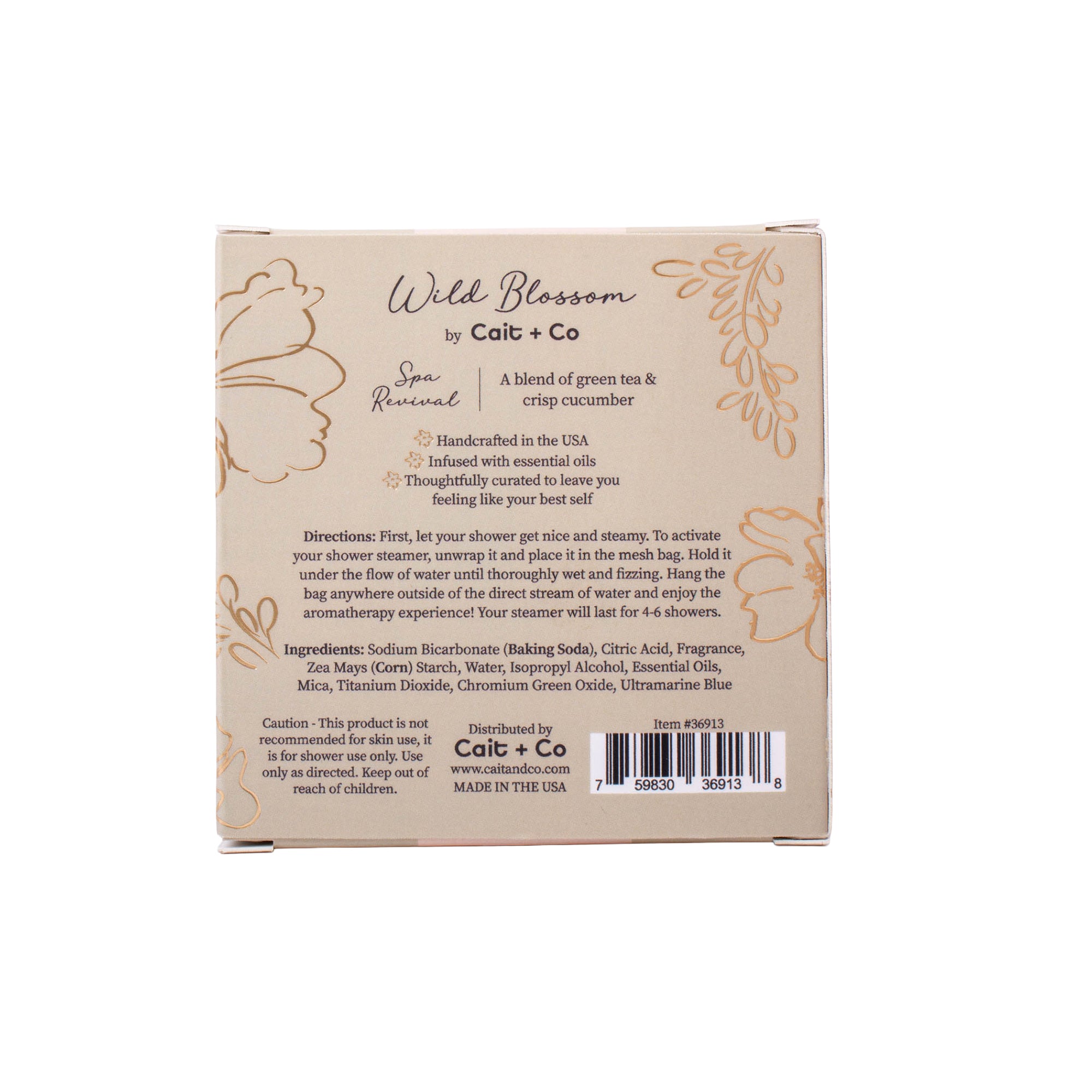 Wild Blossom Shower Steamer - Green Tea & Cucumber