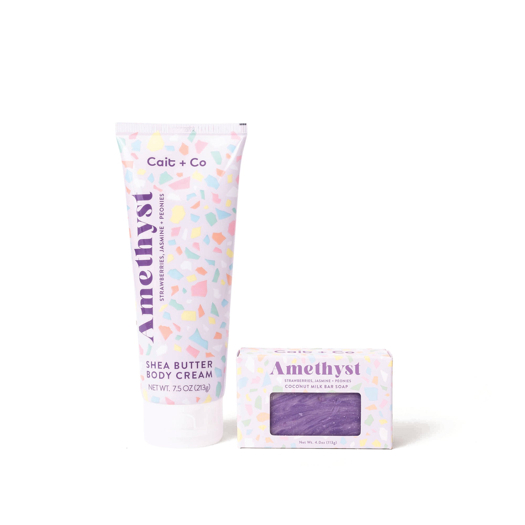 Gem Gift Set - Amethyst (Bar Soap + Body Cream)