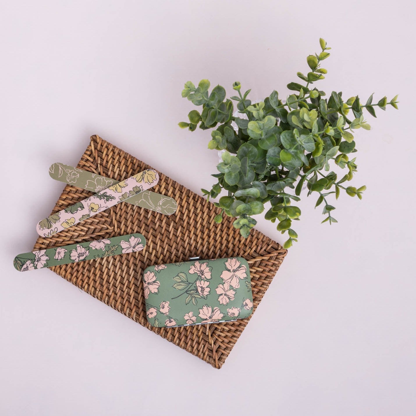 Emery Board Set: Wild Blossom Olive/Pink