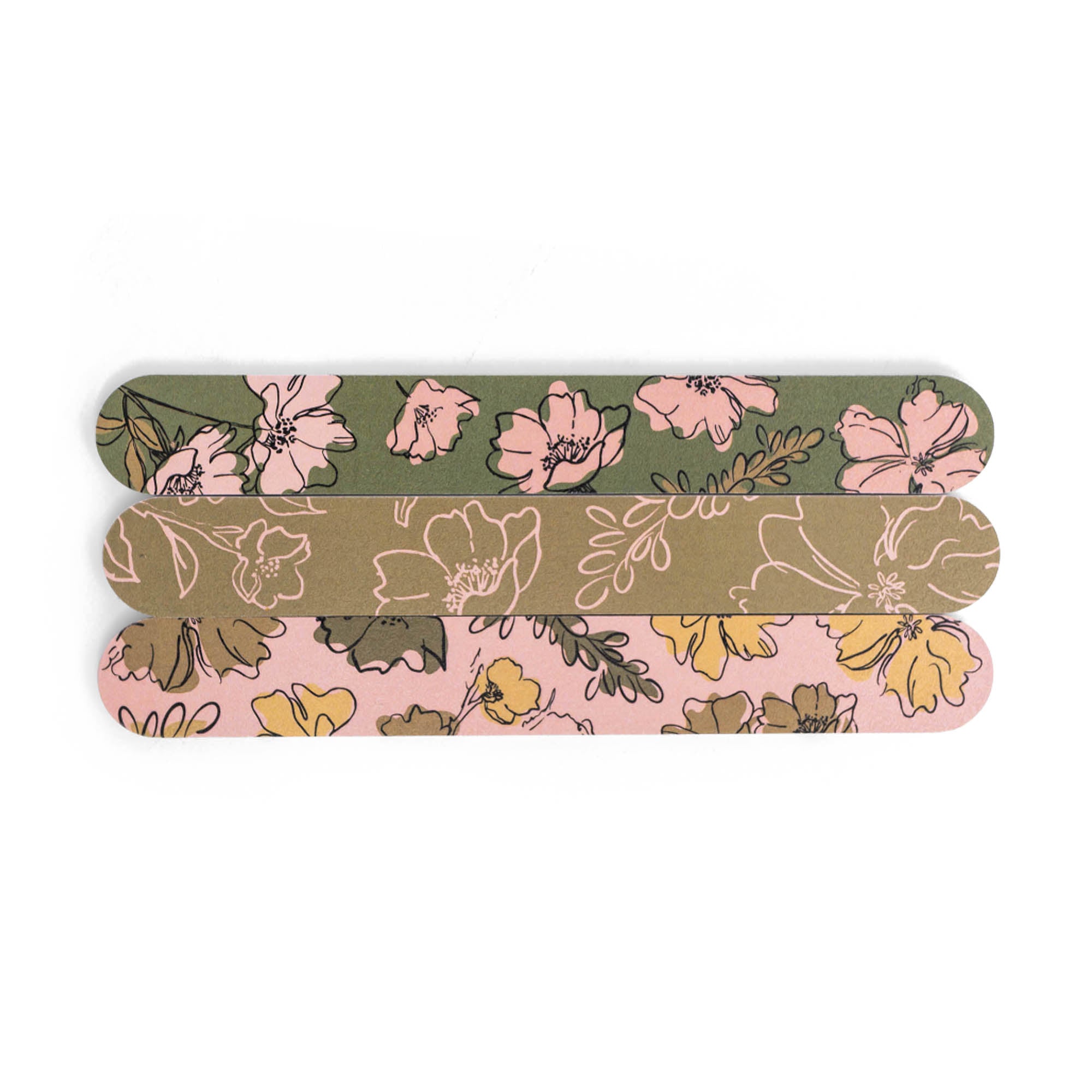 Emery Board Set: Wild Blossom Olive/Pink