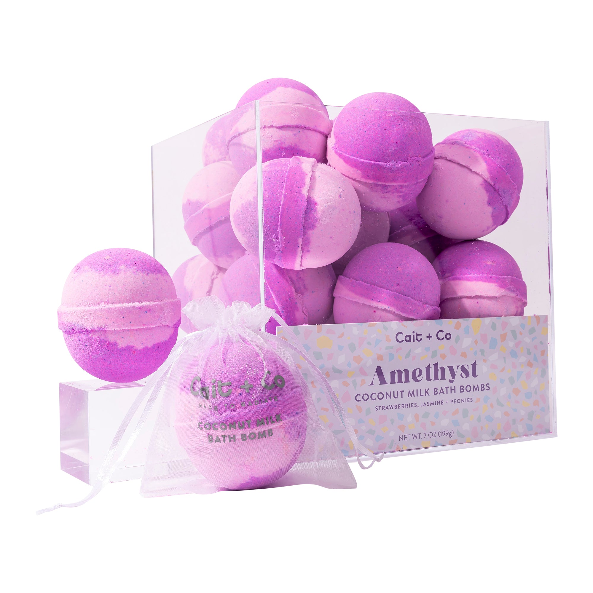 Amethyst - Bath Bomb Acrylic Display Cube