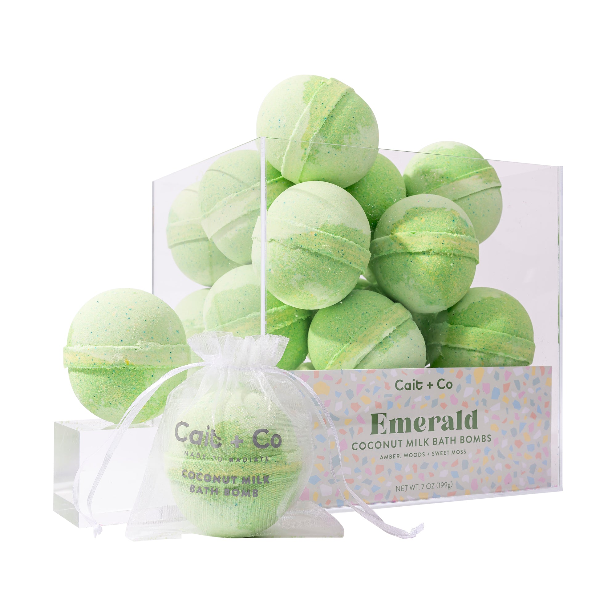 Emerald - Bath Bomb Acrylic Display Cube