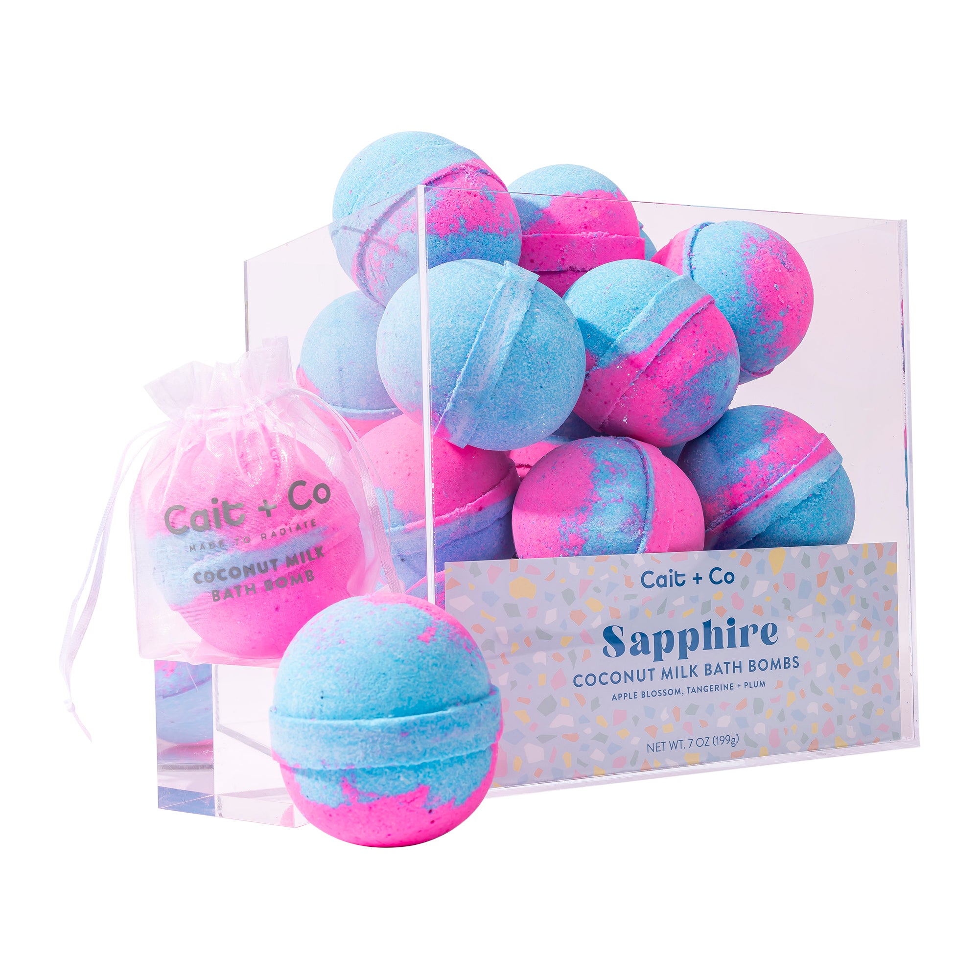Sapphire - Bath Bomb Acrylic Display Cube