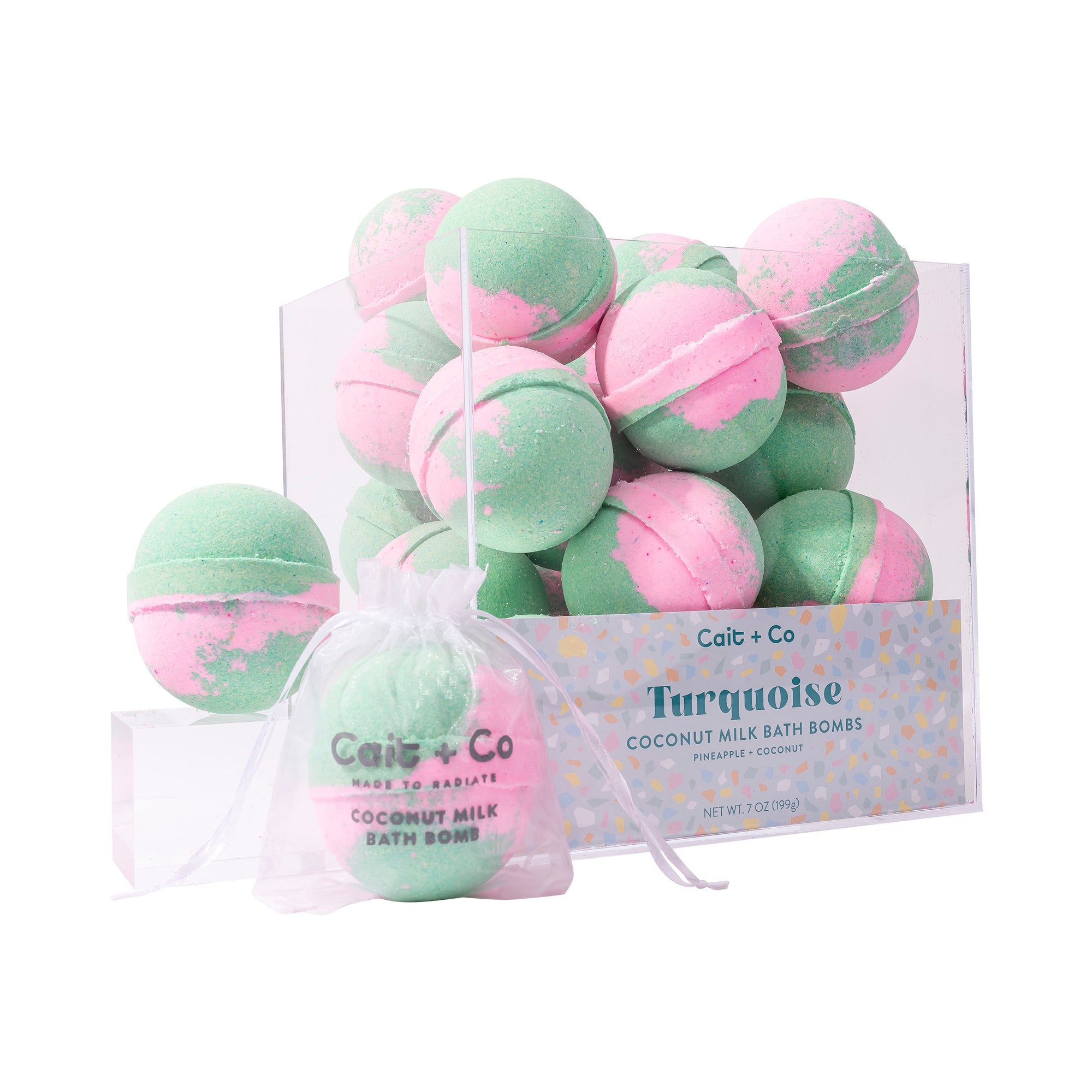 Turquoise - Bath Bomb Acrylic Display Cube