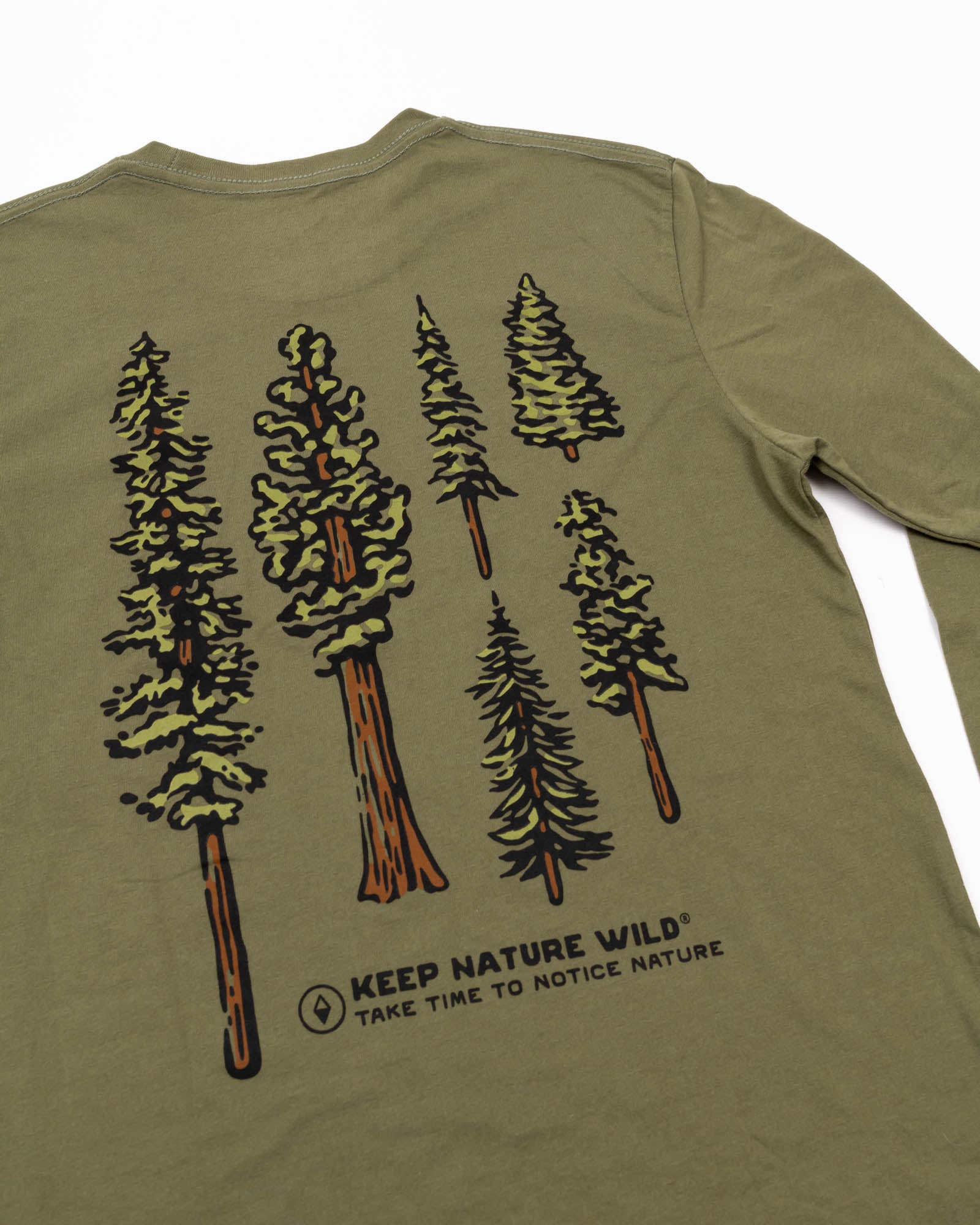 Nature Study Conifers Unisex Long Sleeve | Olive