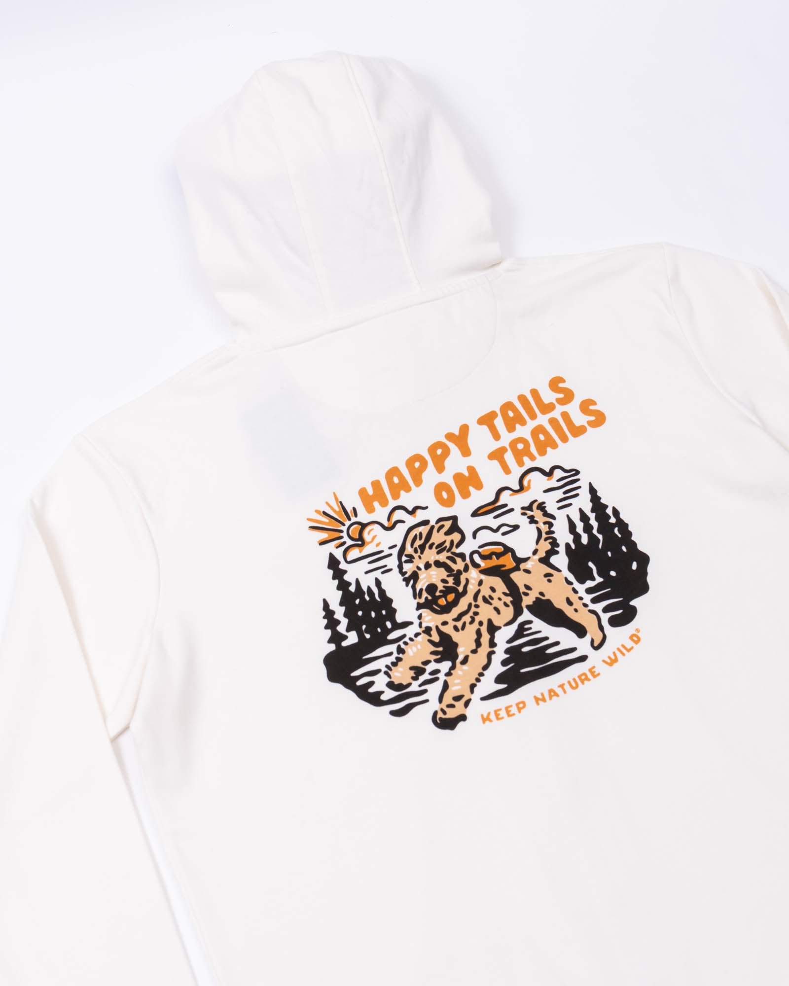 Happy Tails On Trails Zip-Up Hoodie | Natural