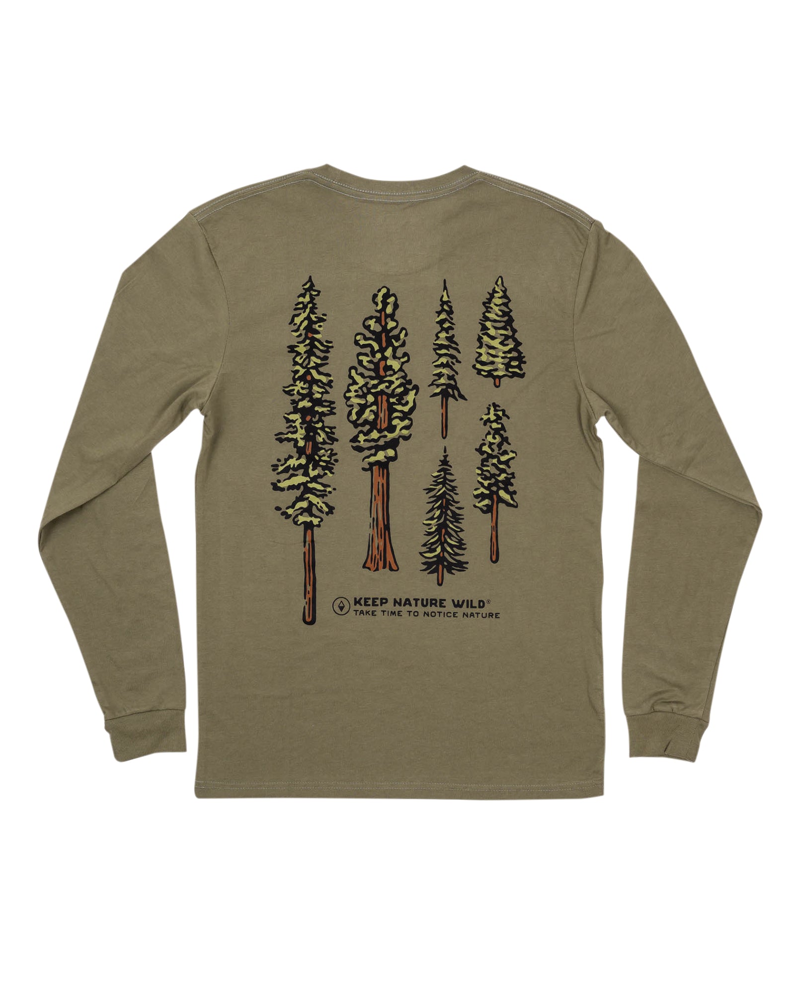 Nature Study Conifers Unisex Long Sleeve | Olive