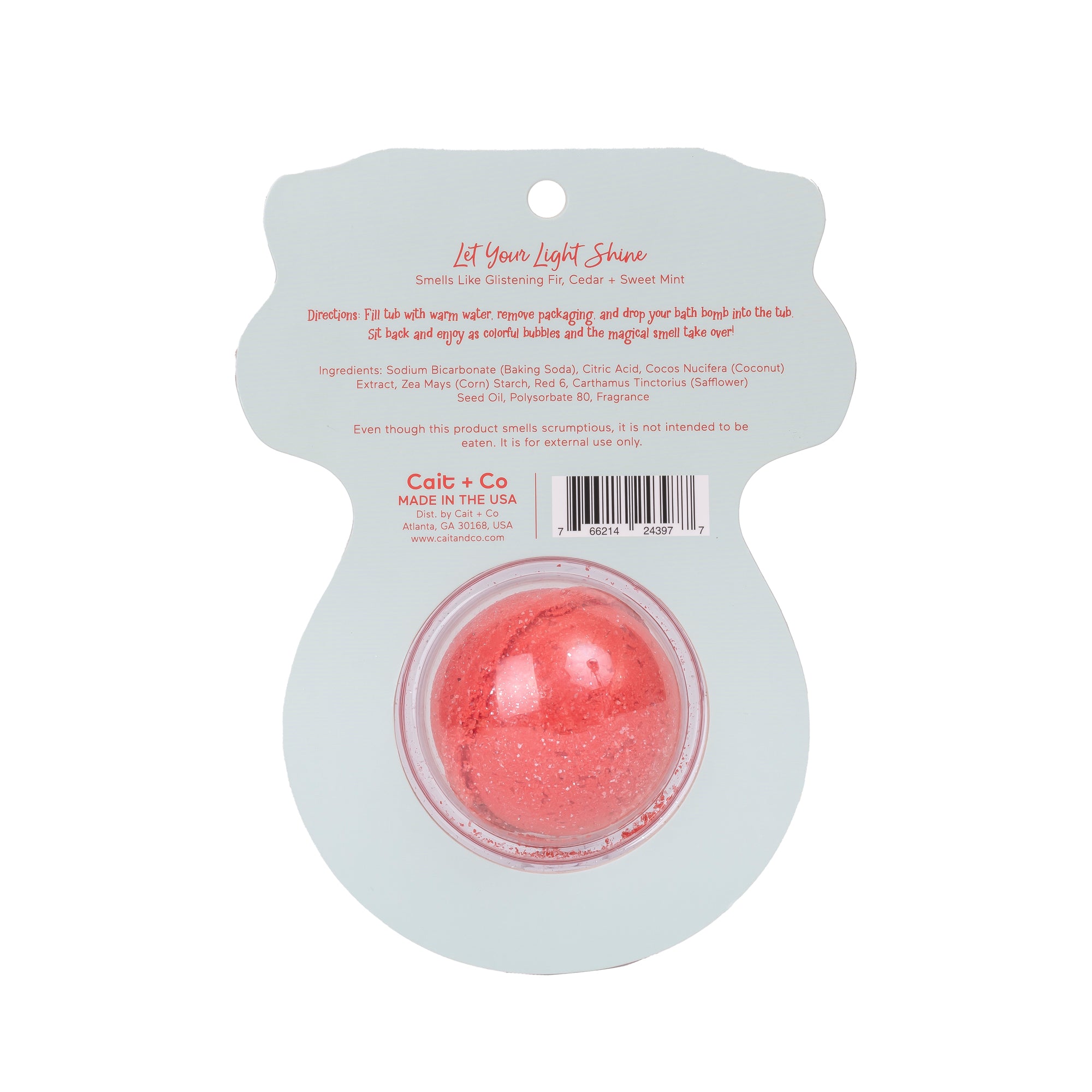 Reindeer Bath Bomb Clamshell w/Glitter