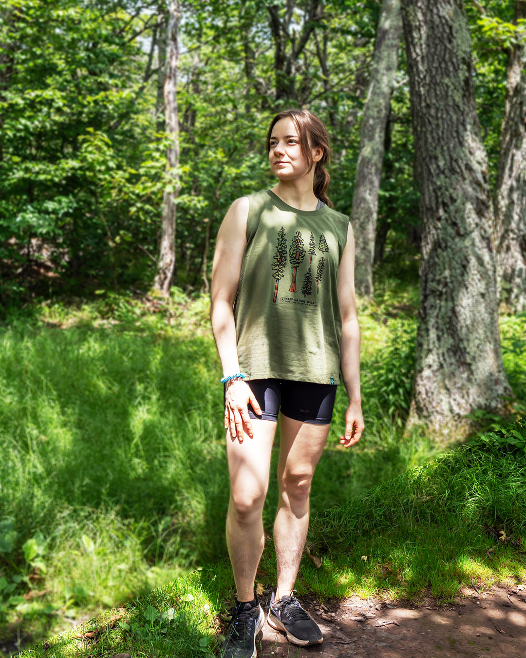 Nature Study Conifers Women's Muscle Tank | Olive