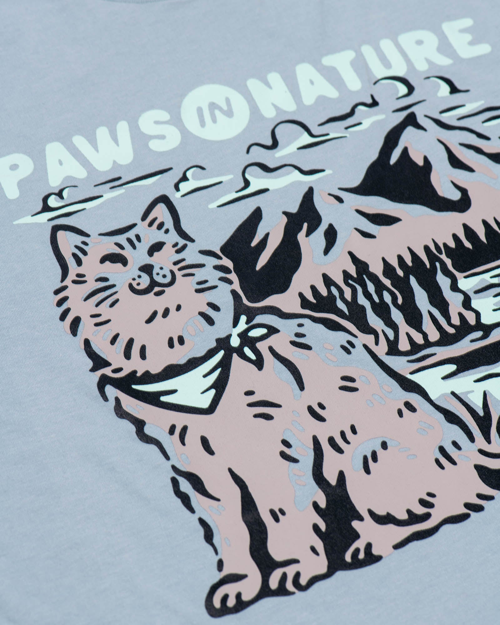 Cat Paws in Nature Unisex Tee | Morning Mist
