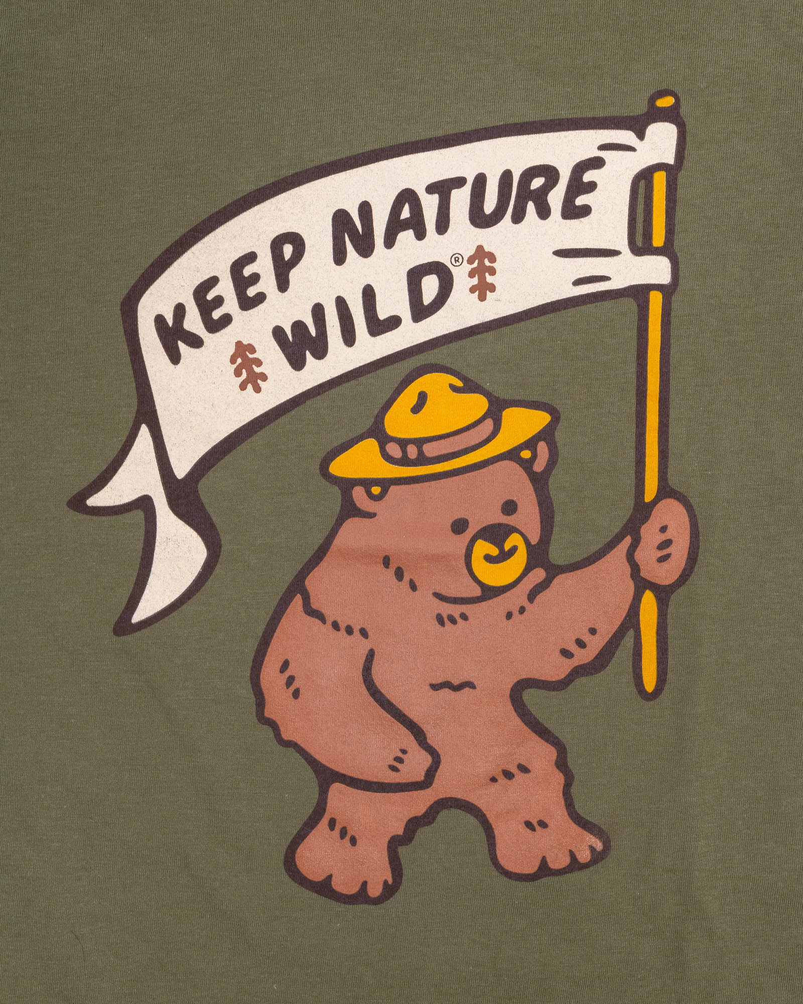 Happy Camper Bear Youth Tee | Olive