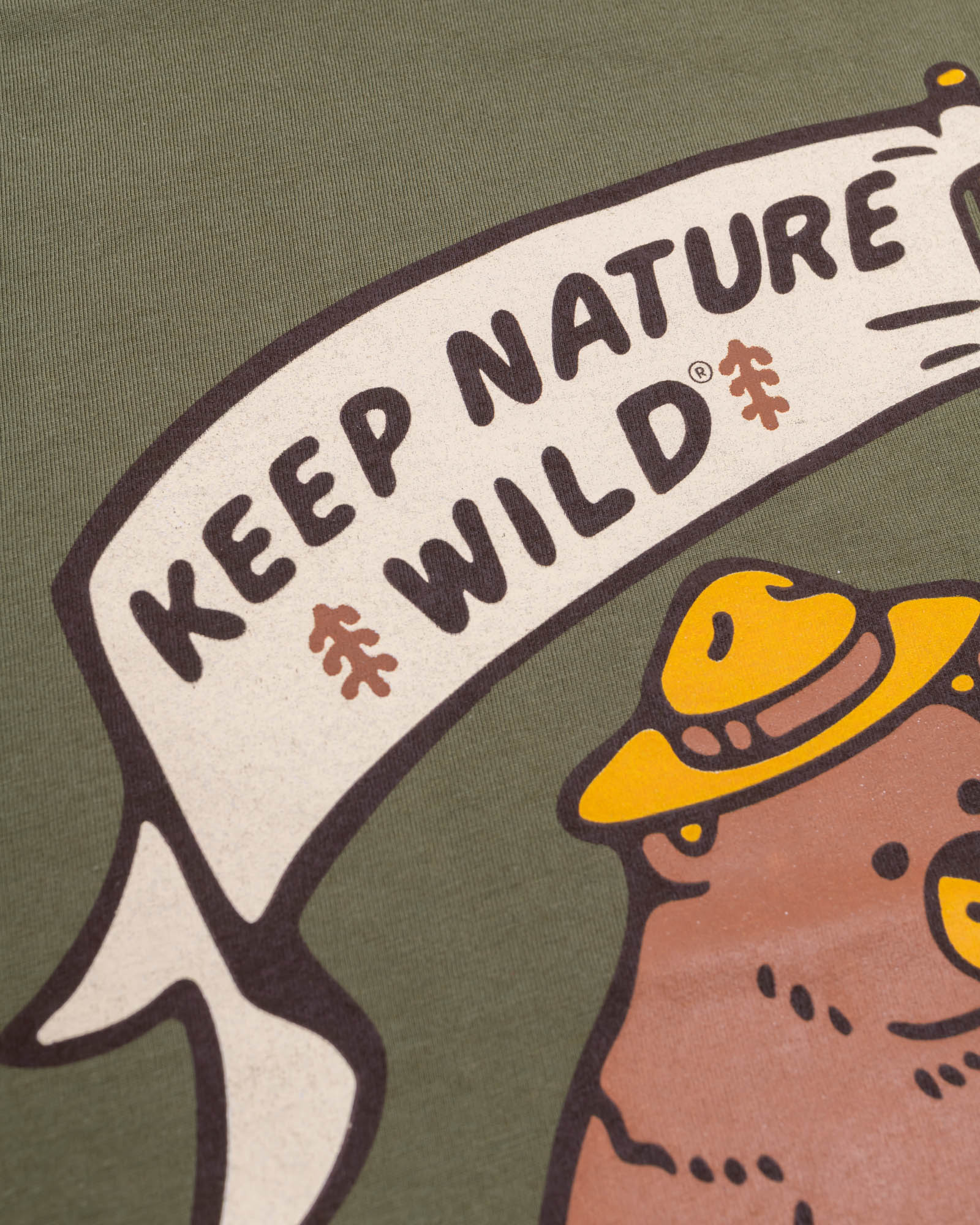Happy Camper Bear Youth Tee | Olive