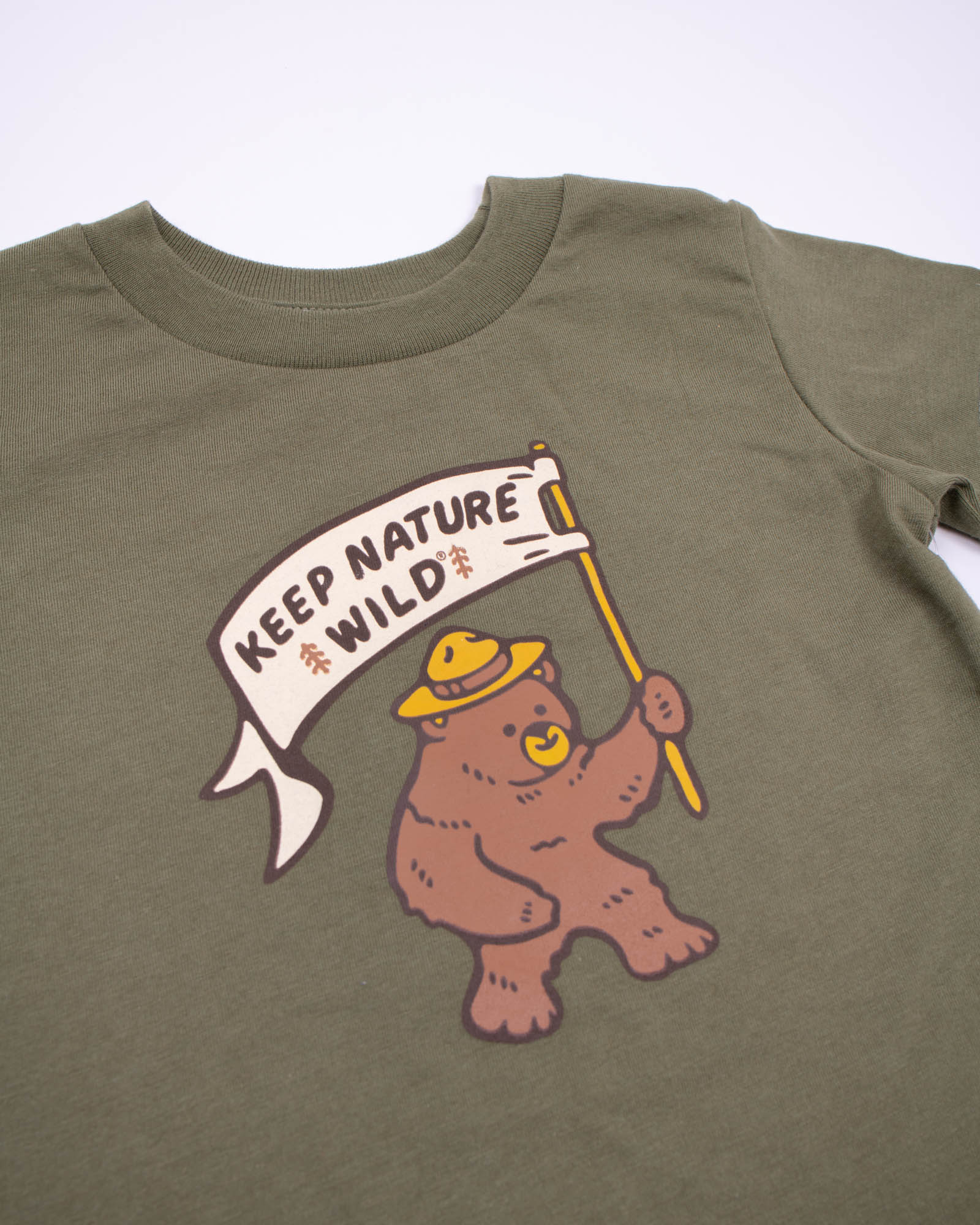 Happy Camper Bear Toddler Tee | Olive