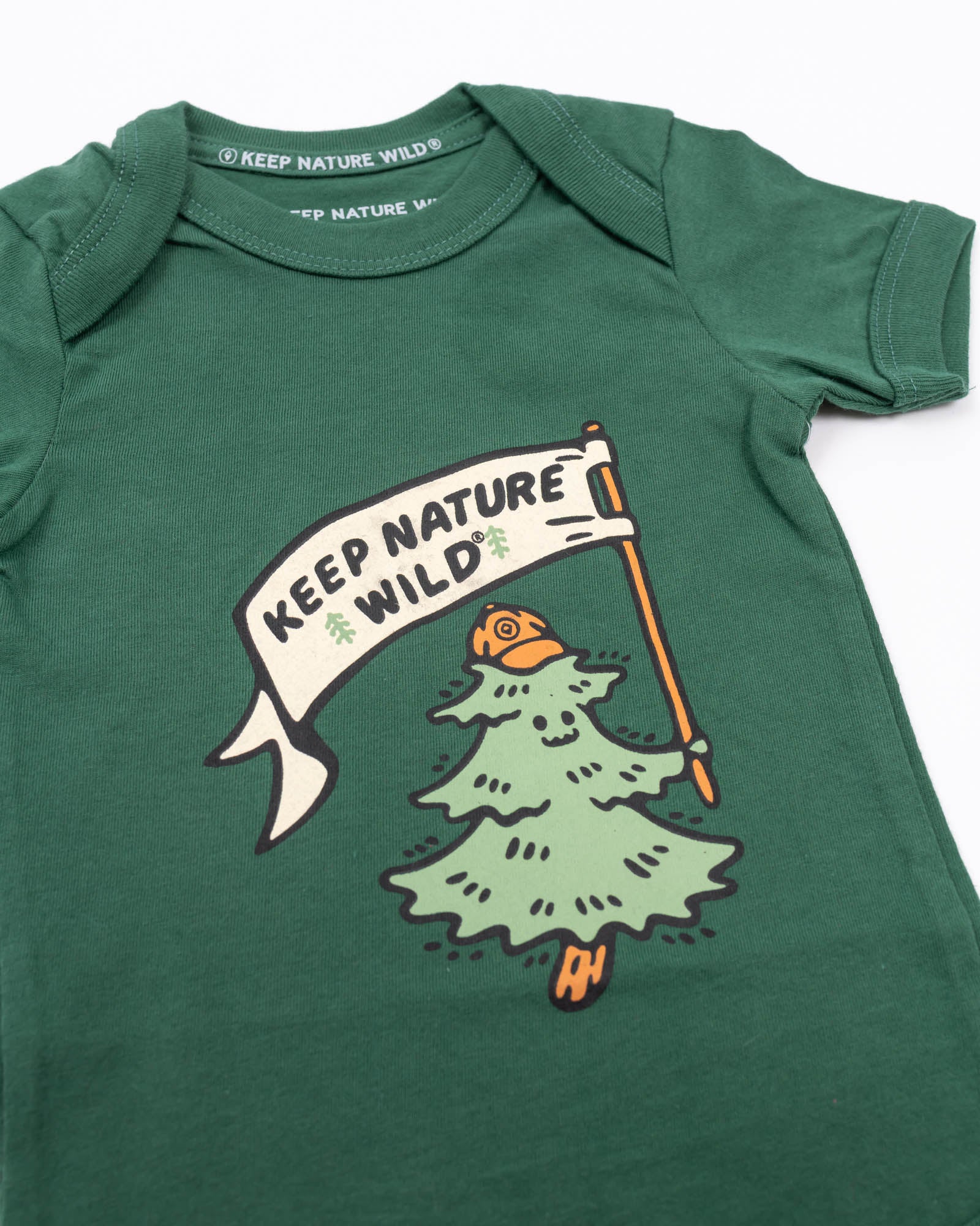 Happy Camper Pine Baby Bodysuit | Heather Forest