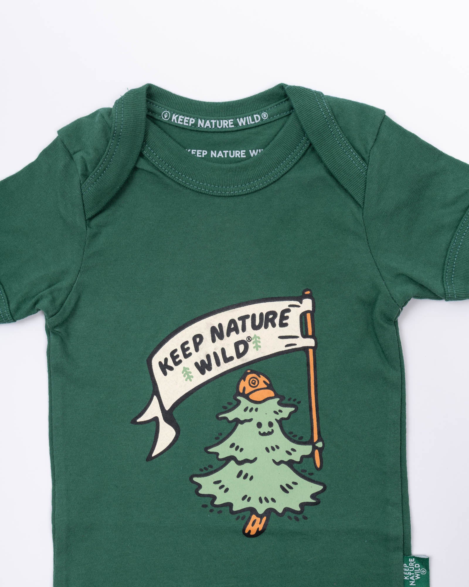 Happy Camper Pine Baby Bodysuit | Heather Forest