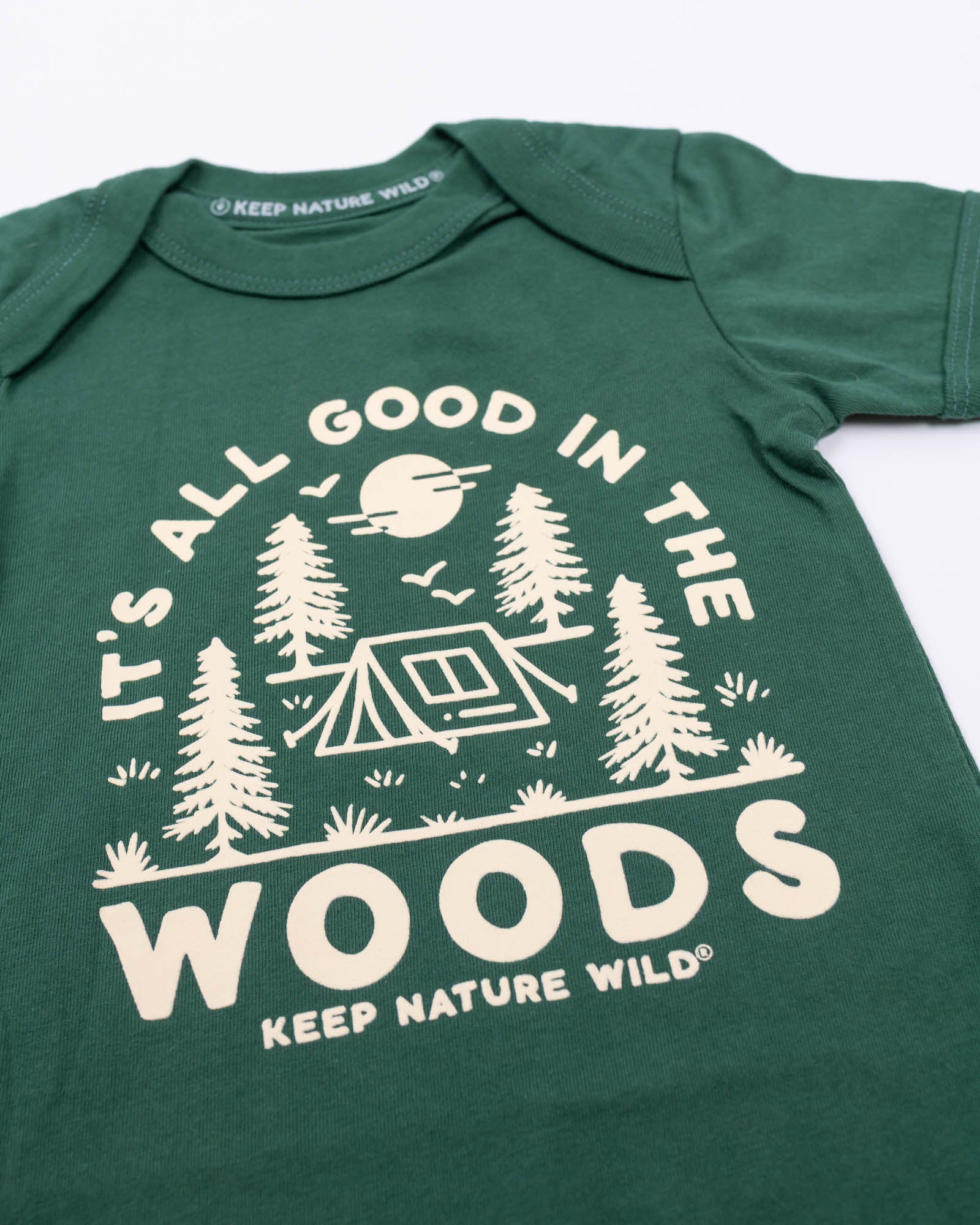 Good in the Woods Baby Bodysuit | Heather Forest