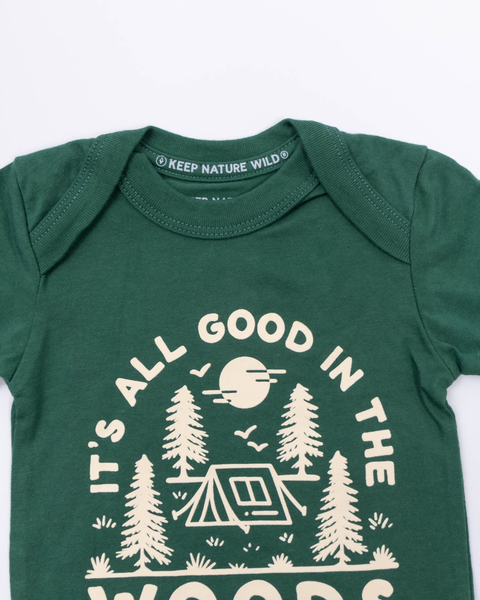 Good in the Woods Baby Bodysuit | Heather Forest