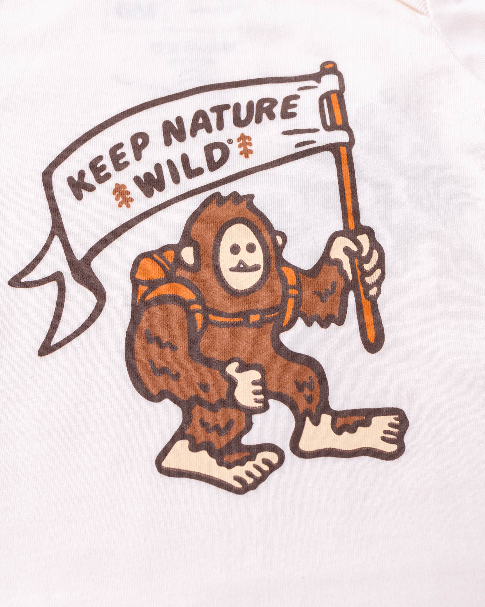 Happy Camper Squatch Baby Bodysuit | Natural