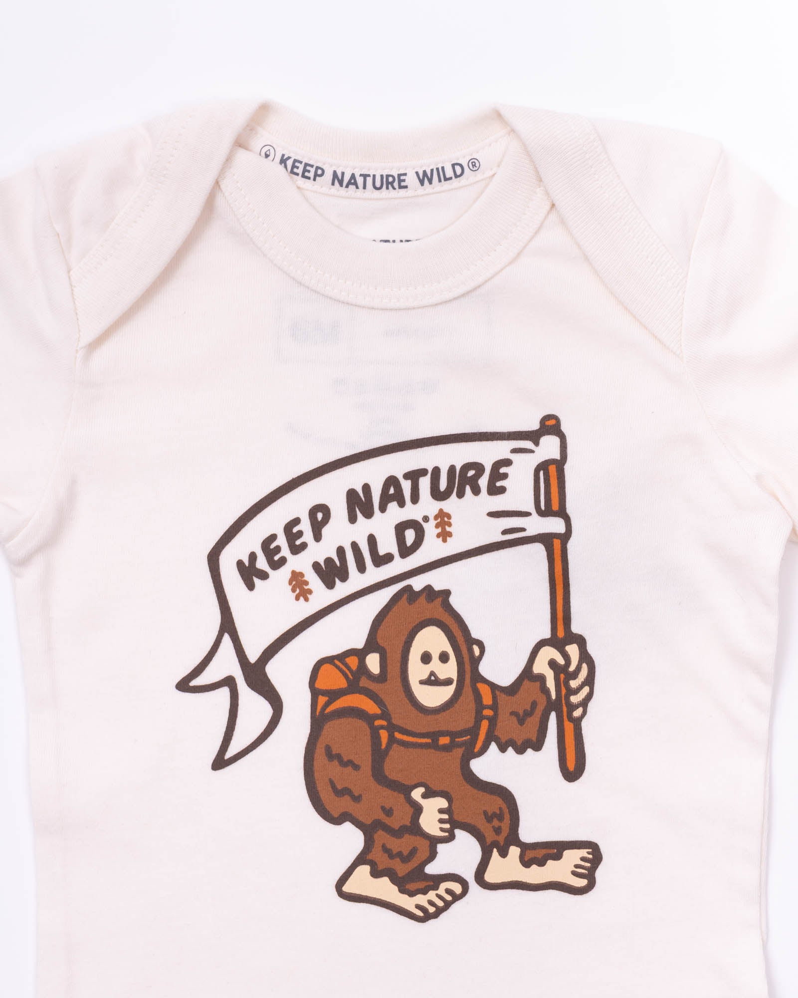 Happy Camper Squatch Baby Bodysuit | Natural