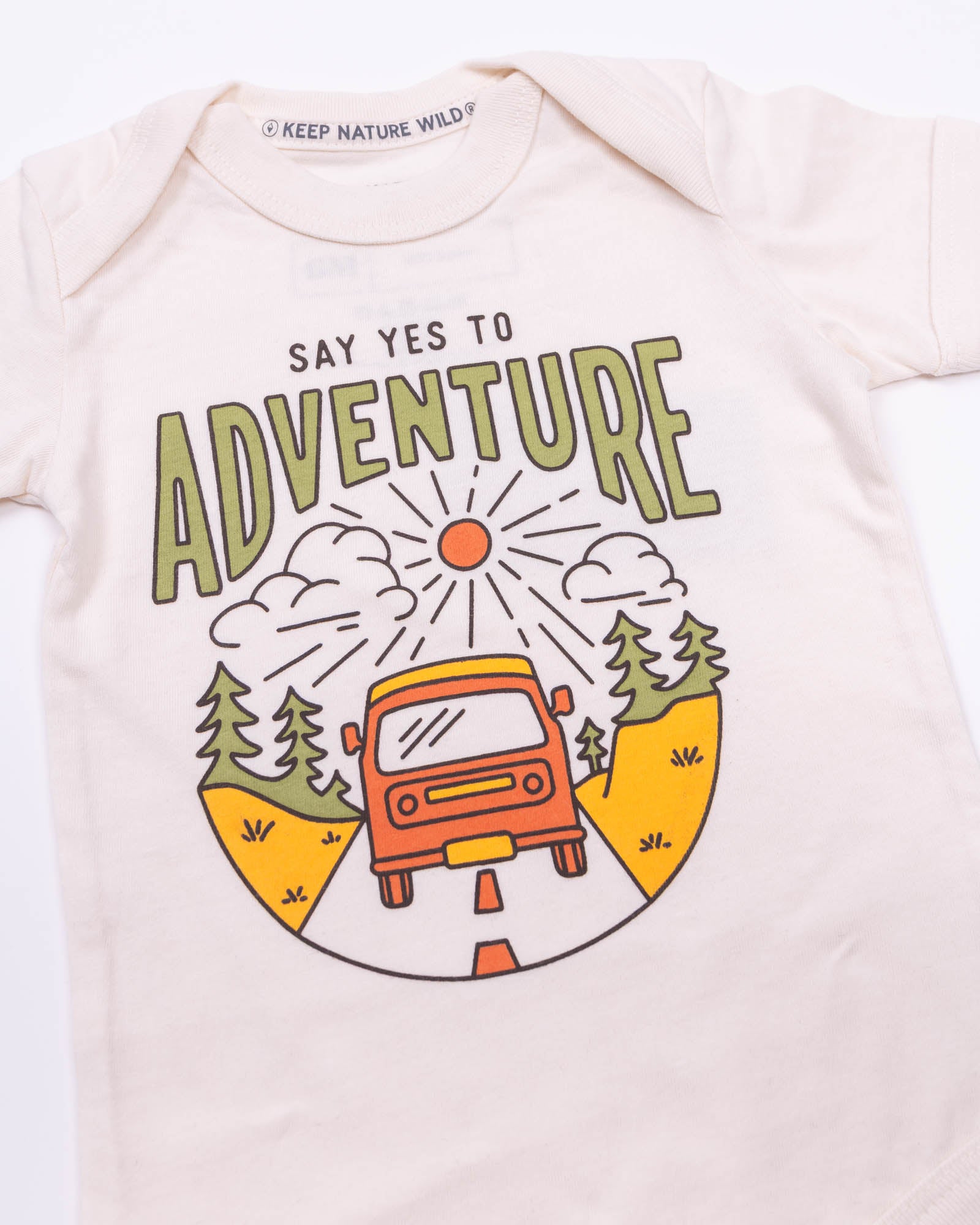 Say Yes to Adventure Baby Bodysuit | Natural