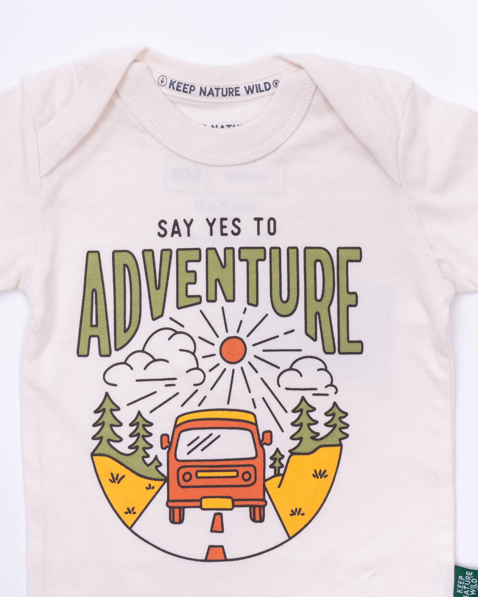 Say Yes to Adventure Baby Bodysuit | Natural