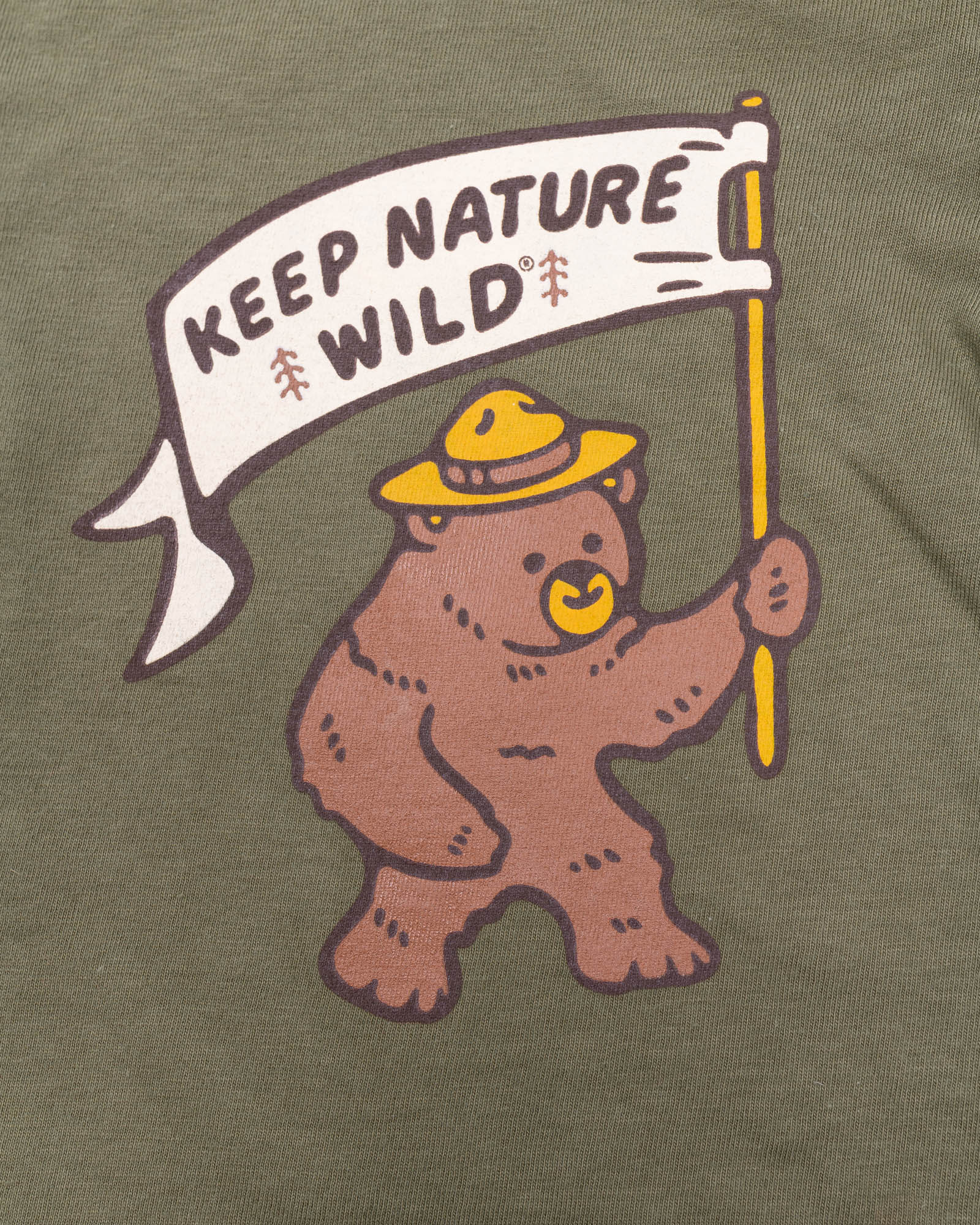 Happy Camper Bear Baby Bodysuit | Olive