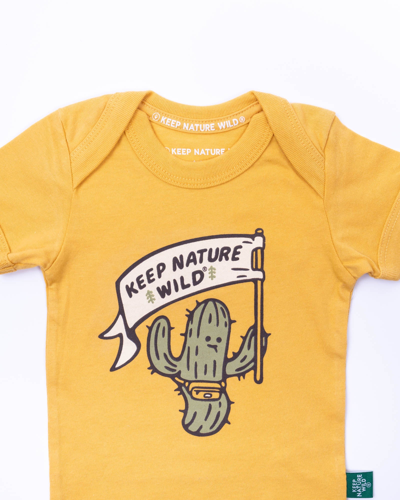 Happy Camper Saguaro Baby Bodysuit | Mustard
