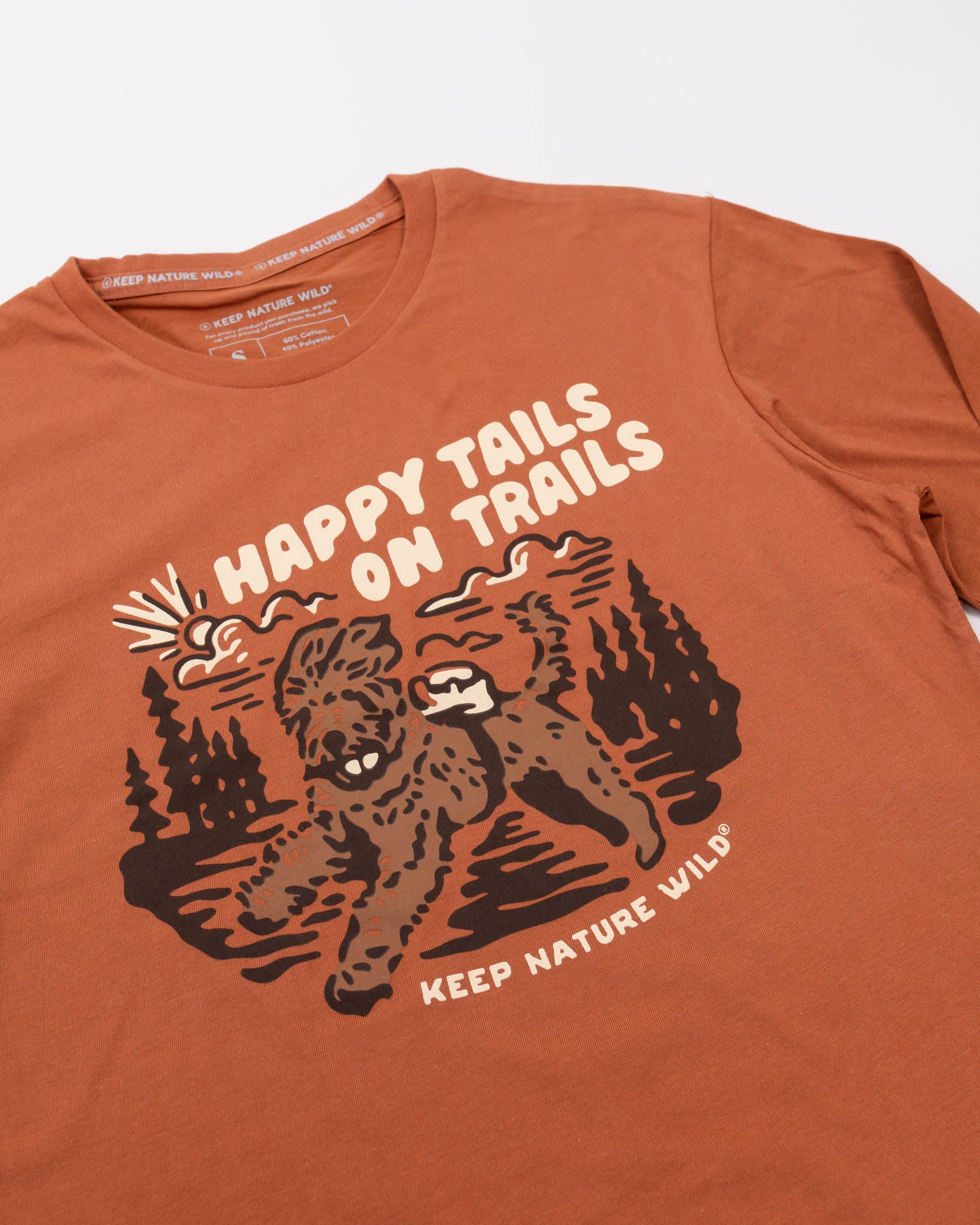 Happy Tails on Trails Forest Unisex Long Sleeve Tee | Redwood