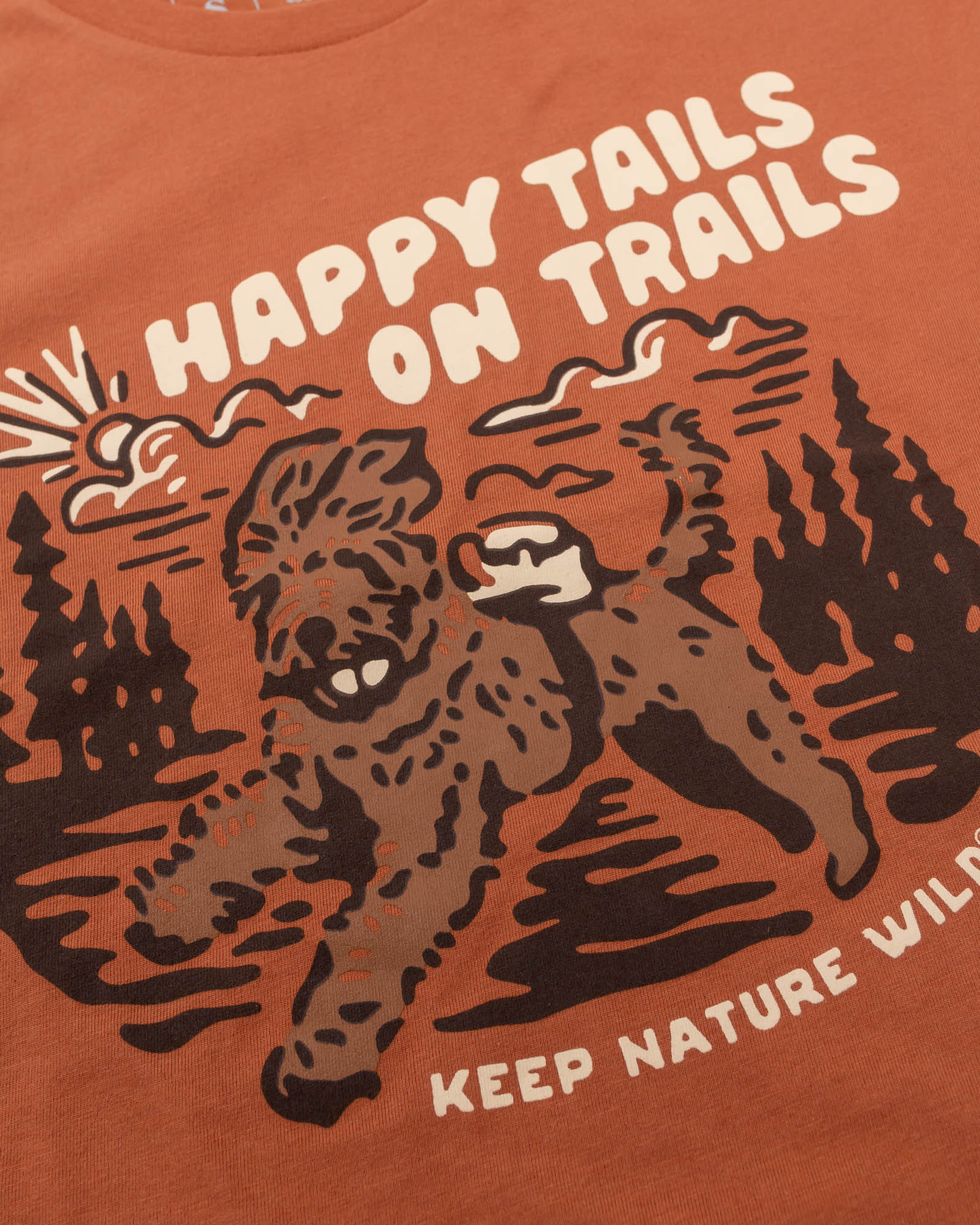 Happy Tails on Trails Forest Unisex Long Sleeve Tee | Redwood