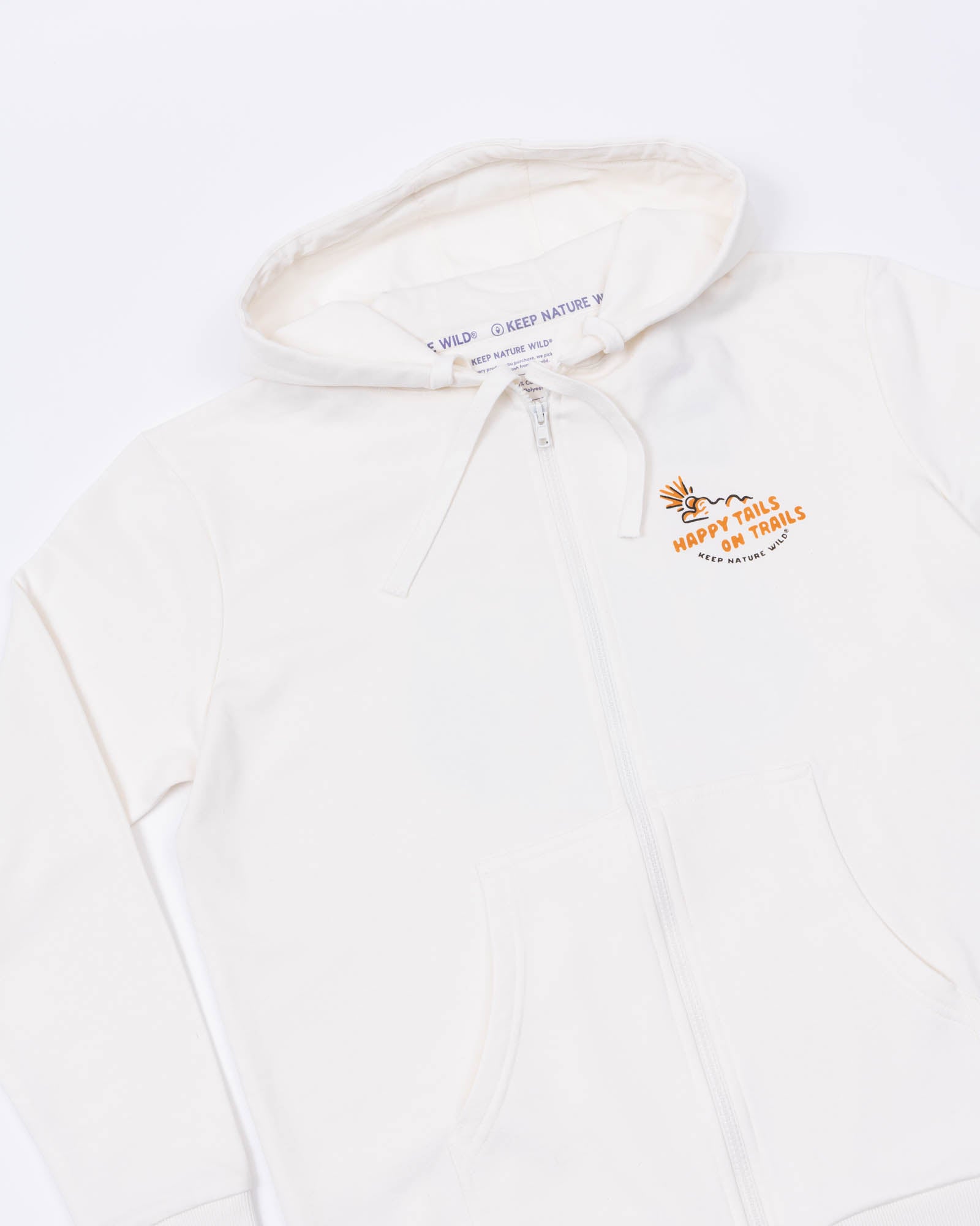 Happy Tails On Trails Zip-Up Hoodie | Natural