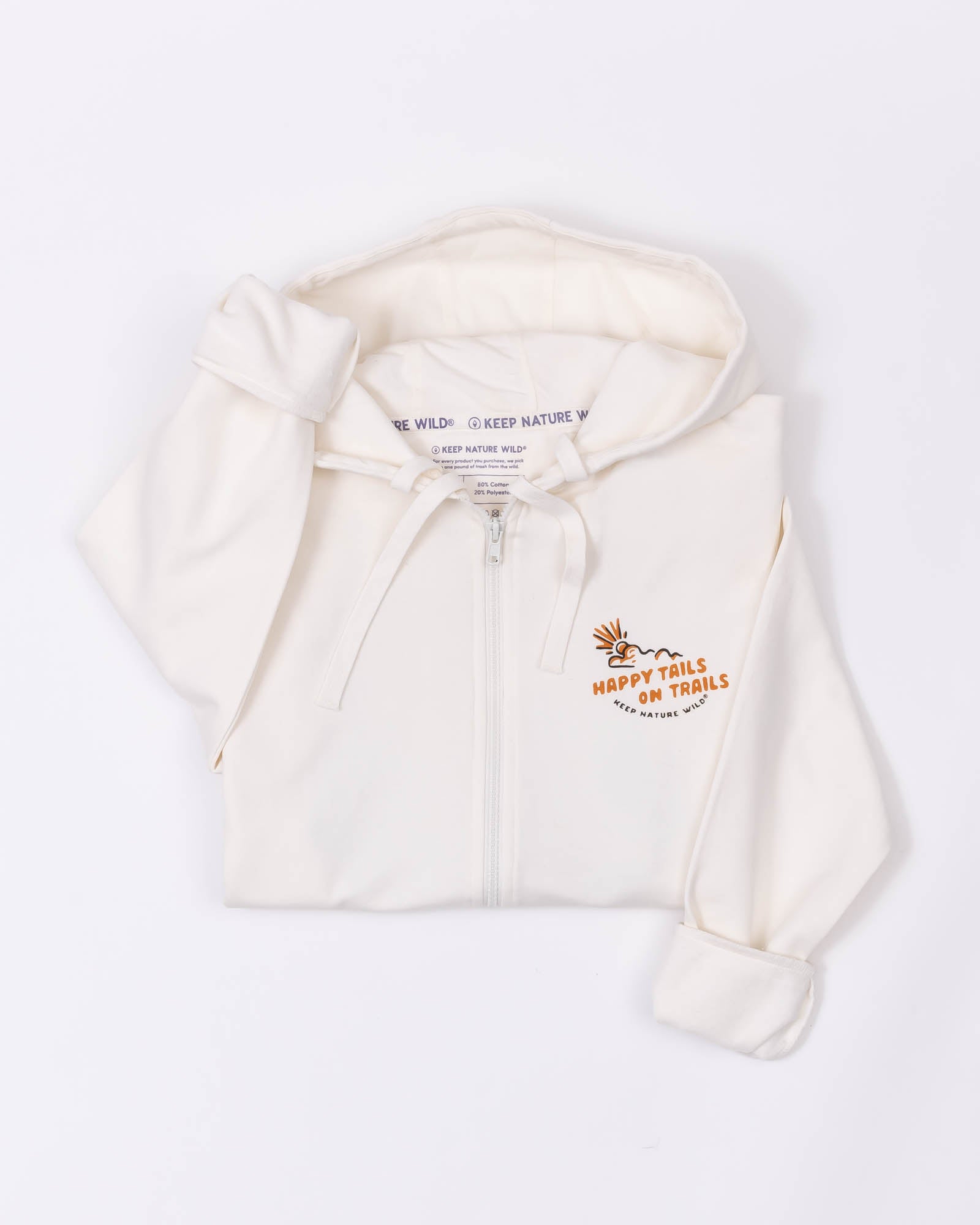 Happy Tails On Trails Zip-Up Hoodie | Natural